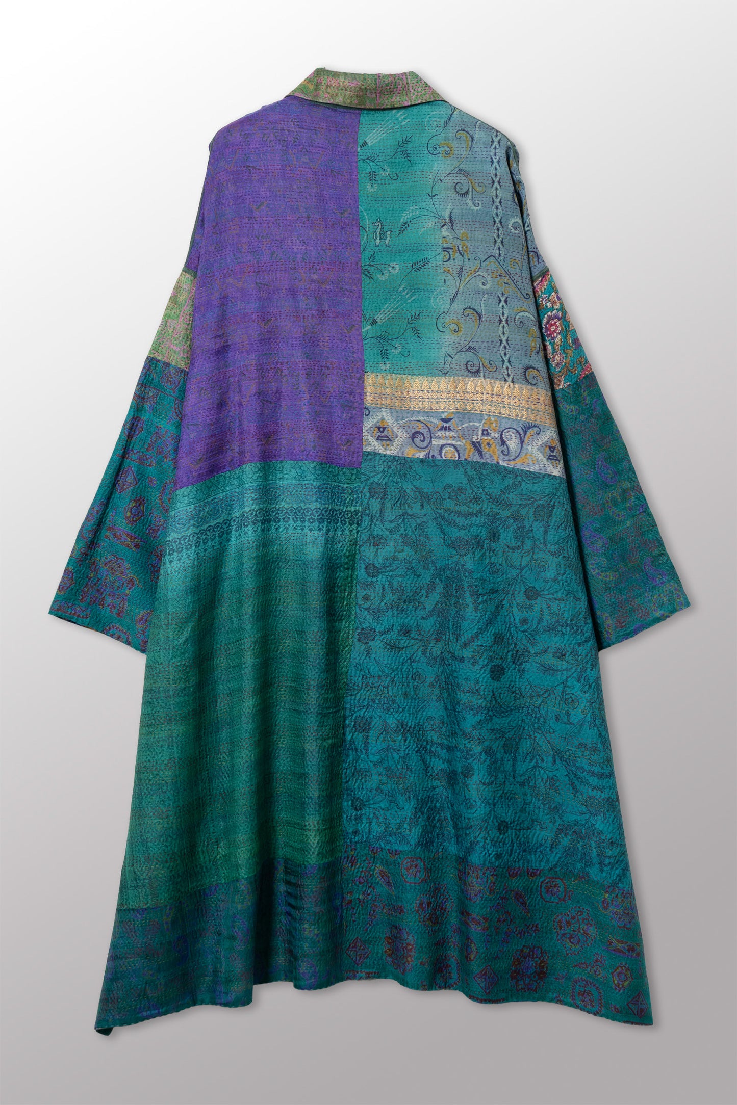 VINTAGE SILK KANTHA NEW OVERSIZED COAT - sv2342-0013a -