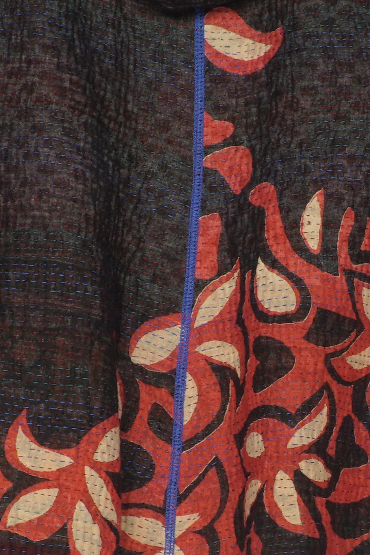 HOLIDAY FLOWER KANTHA HOODIE JKT - hf4036-red -