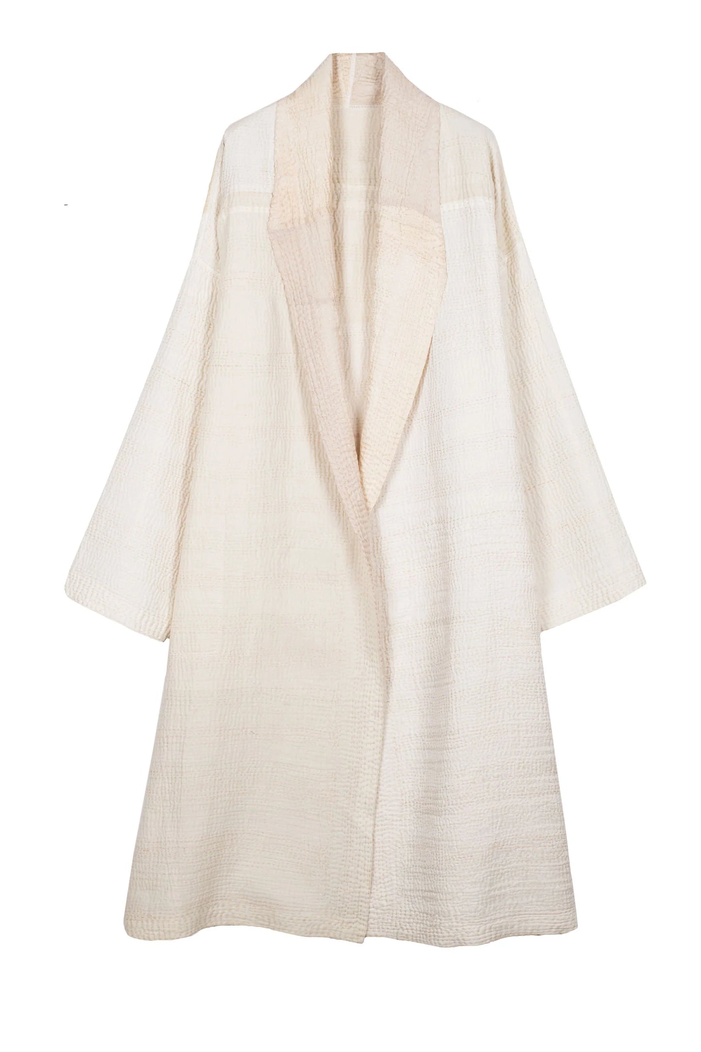 JAIPUR WHITE KANTHA SIMPLE ROBE FOR MEN - jw4335-ivy -