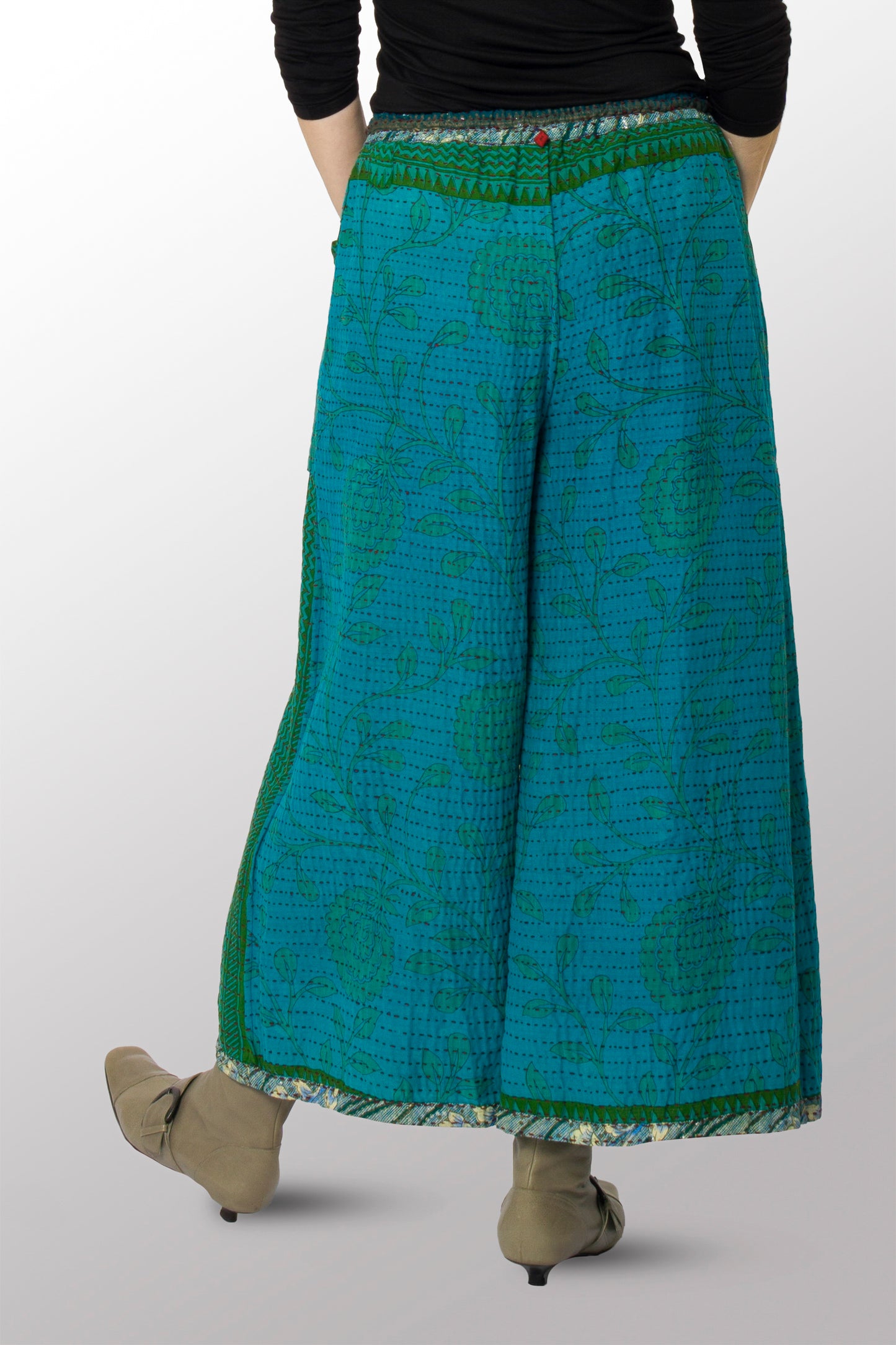 VINTAGE COTTON BBK KANTHA DRAW STRING PANTS - bl-bb2647-0002m -