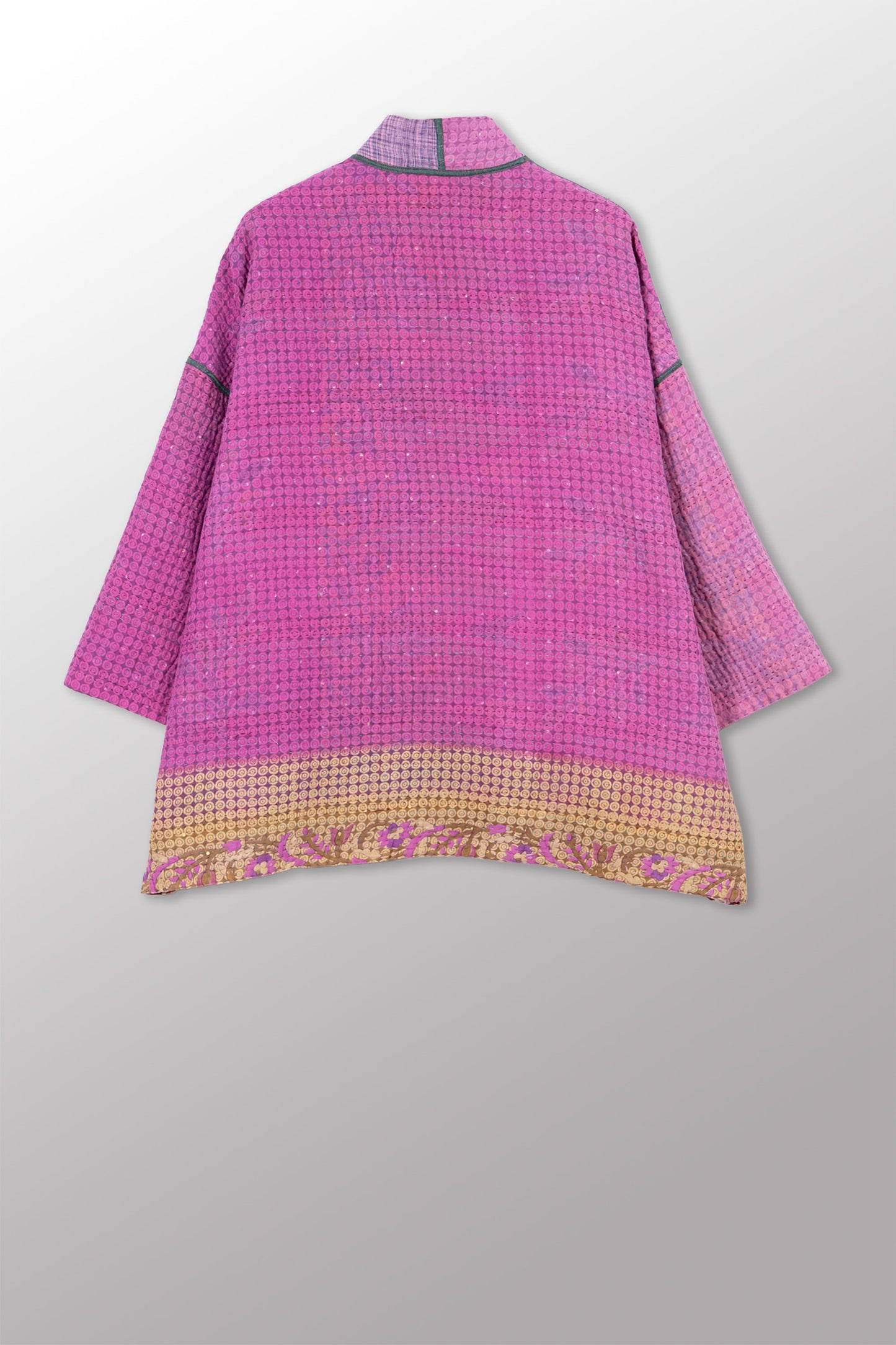 VINTAGE COTTON KANTHA MINI KIMONO JKT - cv4055-0059a -
