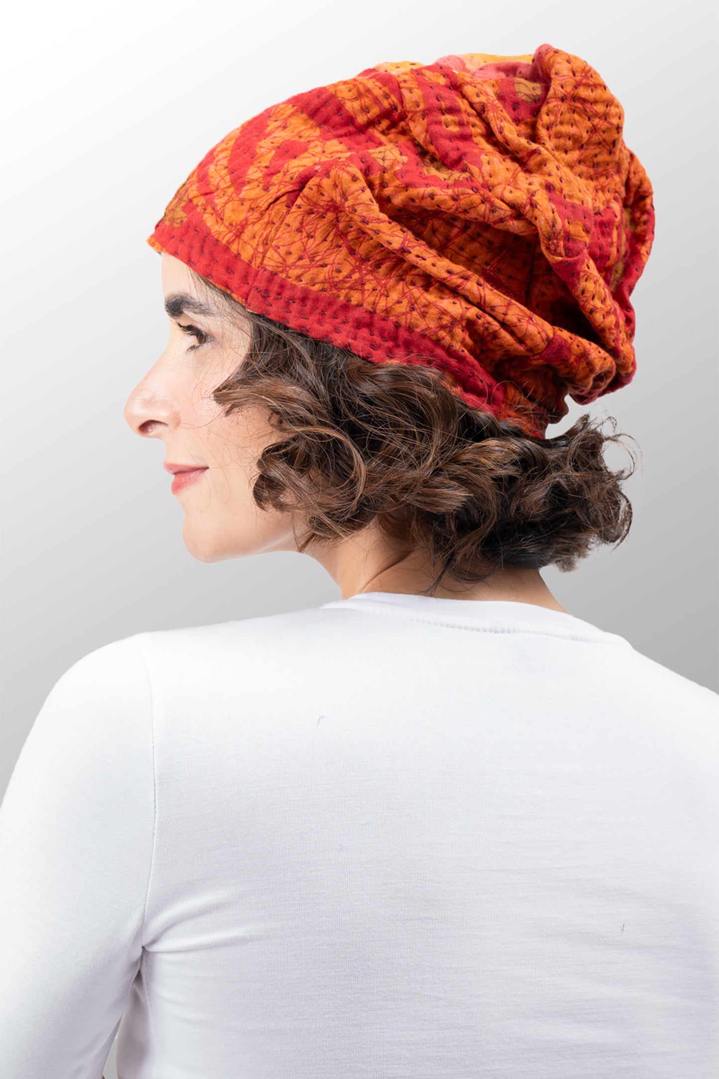 VINTAGE COTTON BBK KANTHA PATCHWORK HAT - bb4880-0002a -