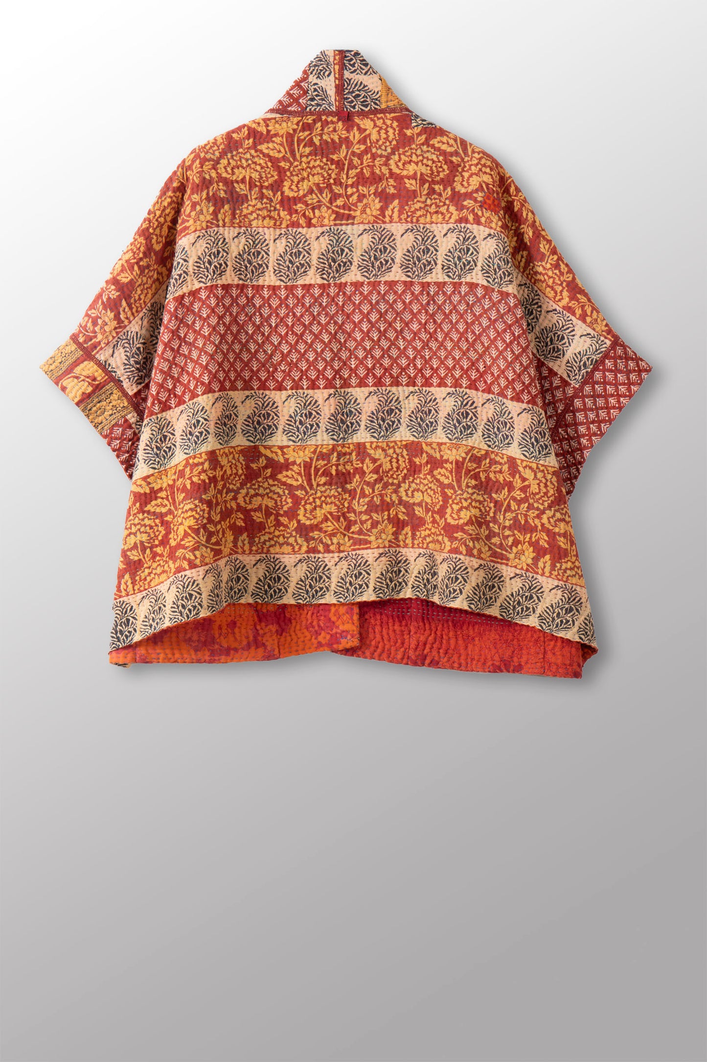 COTTON OVERDYE KANTHA MINI PONCHO - ov4060-corg005a -