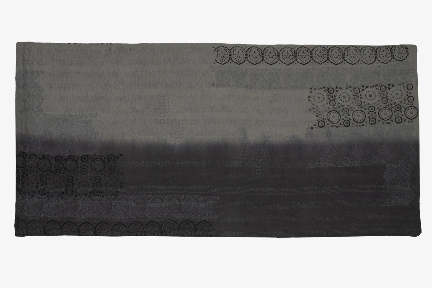 Vintage Fray Patch & Ombre Kantha Day Bed Mattress Cover -Yellow Stone