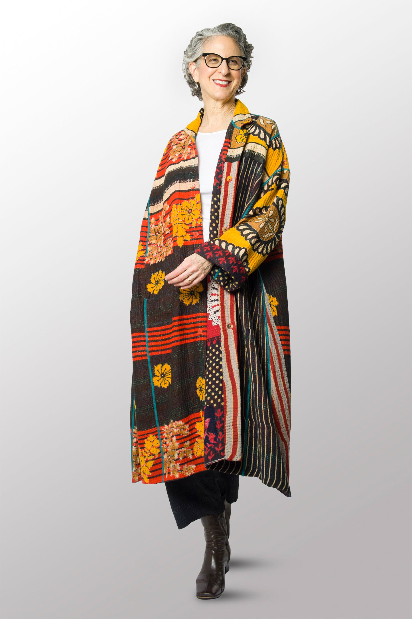 VINTAGE COTTON KANTHA NEW OVERSIZED COAT - cv4342-0004a -