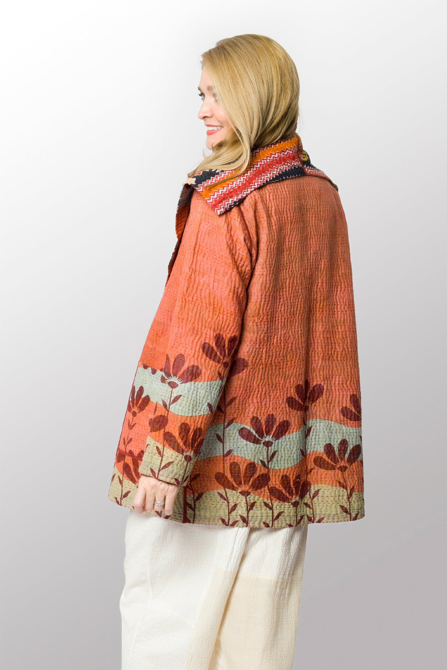 VINTAGE COTTON KANTHA POCKET JKT - cv4002-0219a -