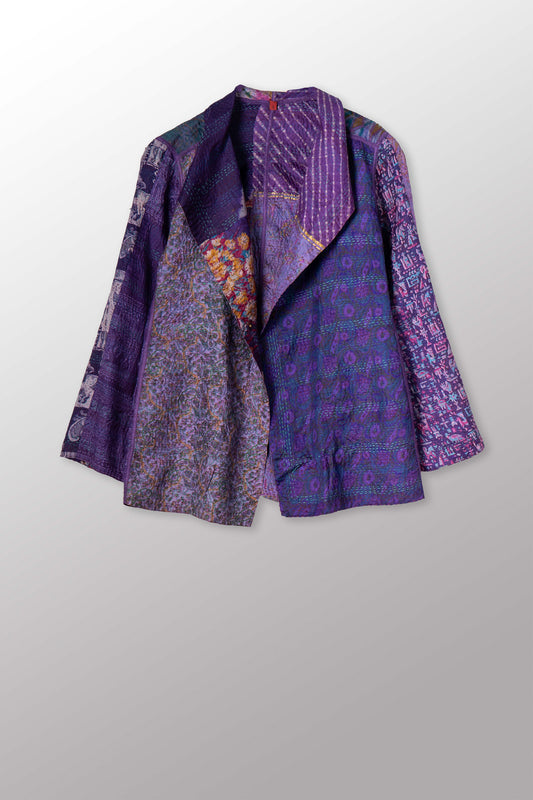 VINTAGE SILK KANTHA SHORT JKT - sv2007-0066s -