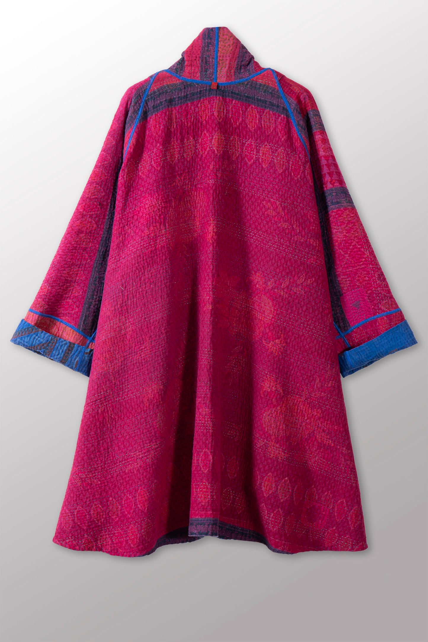 COTTON OVERDYE KANTHA KIMONO LONG JKT - ov4005-cblu008a -