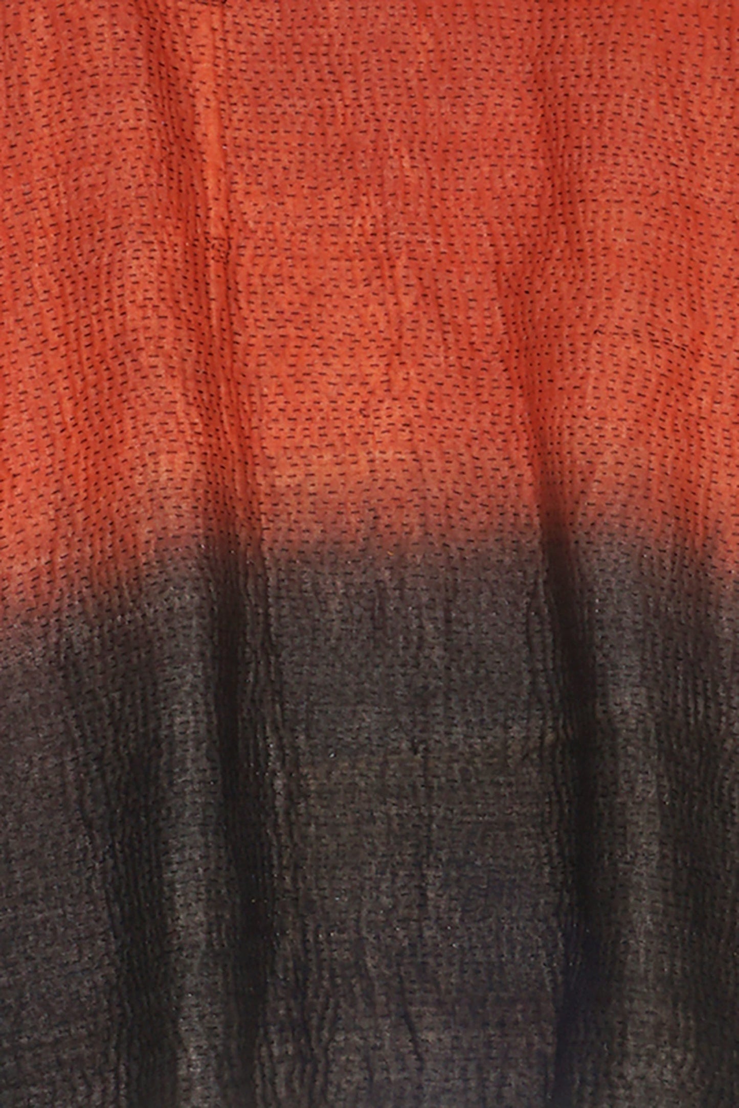 IKAT STRIPE KANTHA HOODIE PONCHO - is4064-red -