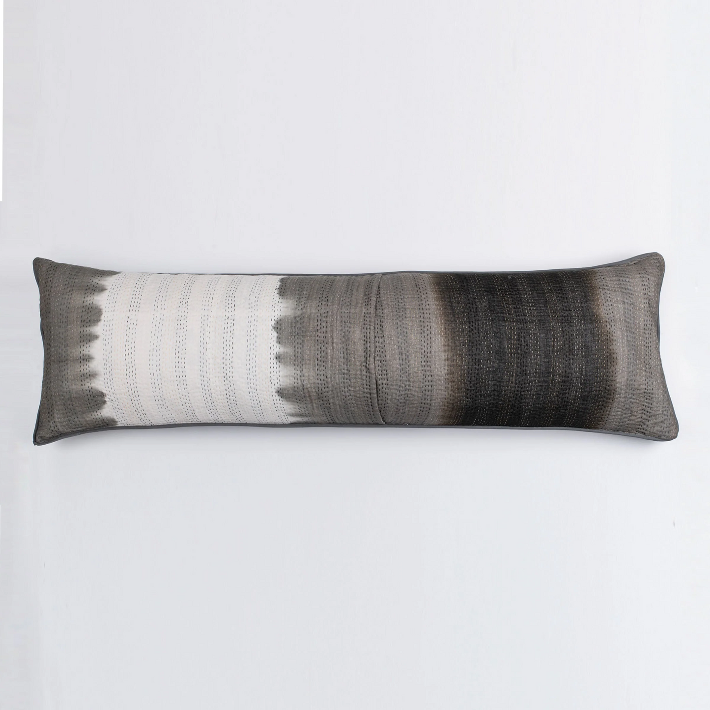Kimono Cotton Kantha Lumber Pillows -Gray -