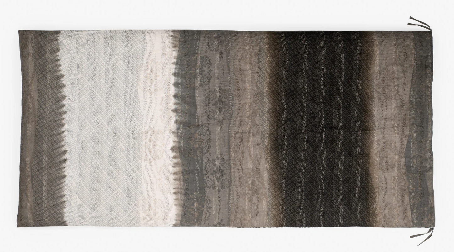 Kimono Cotton Kantha Day Bed Mattress Cover -Black -