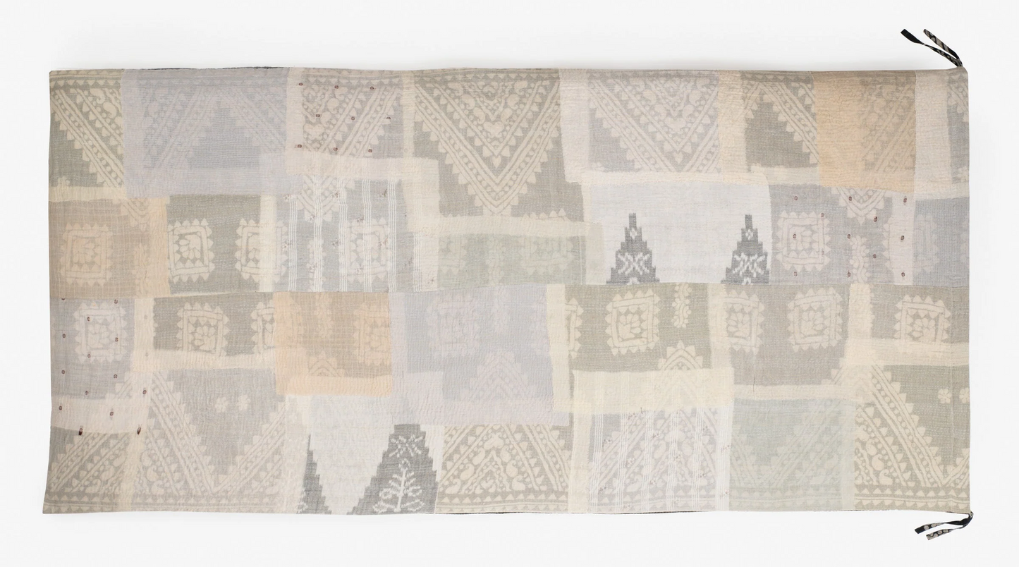 Mosaic Fray Handmade Vintage Kantha Day Bed Mattress Cover -Cauliflower-