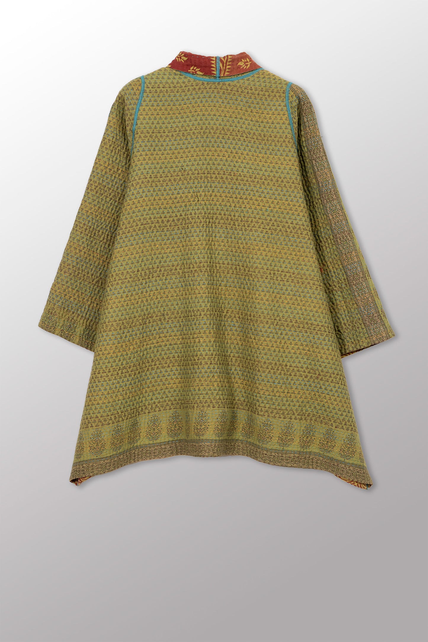 COTTON OVERDYE KANTHA A-LINE JKT - ov4003-cgrn033a -