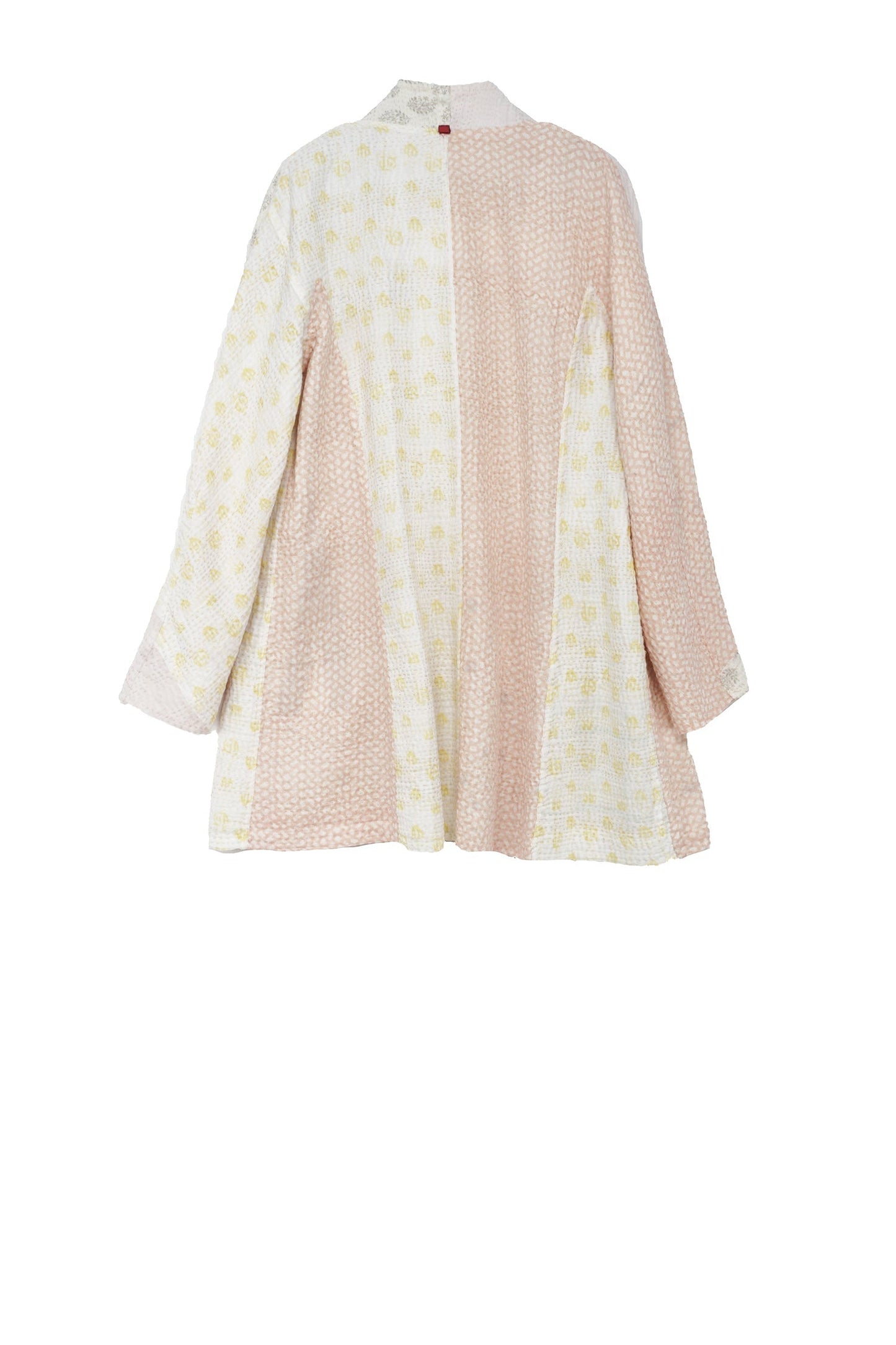 FRAYED PATCH MIX KANTHA HIGH-NECK TOPPER - fm4045-ivy -