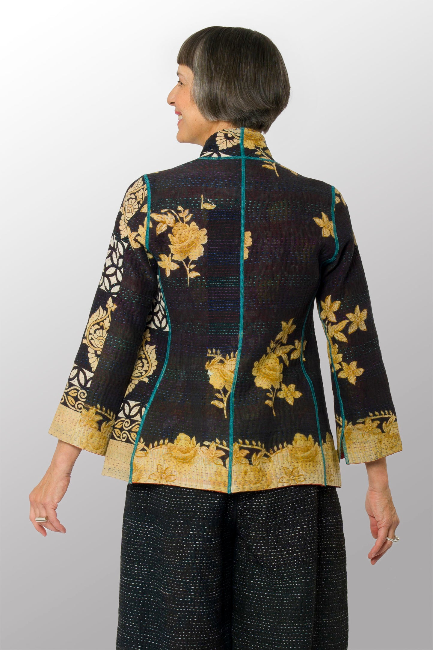 VINTAGE COTTON KANTHA SHORT JKT - cv4007-0328s -