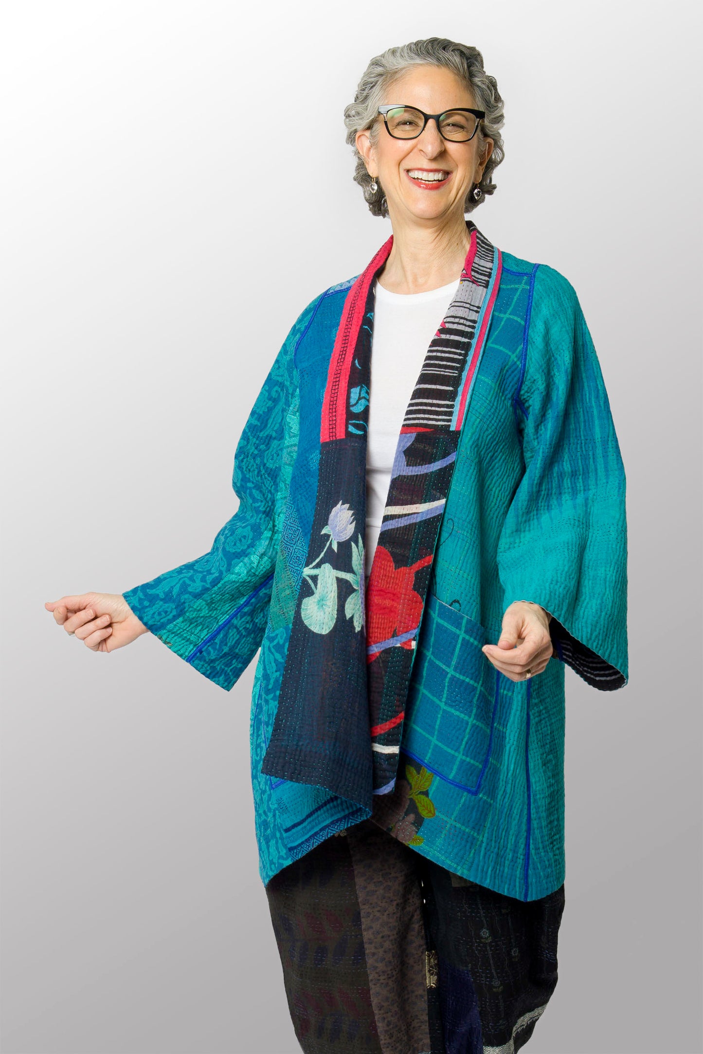 PUZZLE KANTHA A-LINE JKT - pz4003-blu -