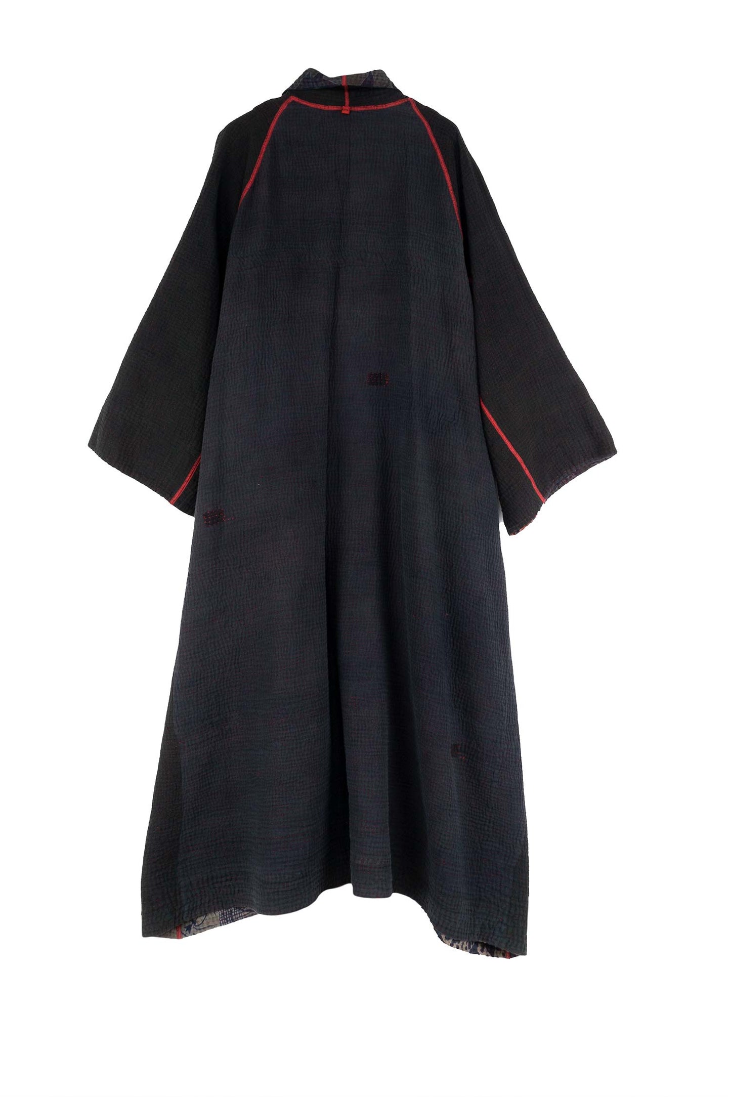 MONOTONE TWILIGHT PRINT KANTHA KIMONO ROBE - tp4322-red -