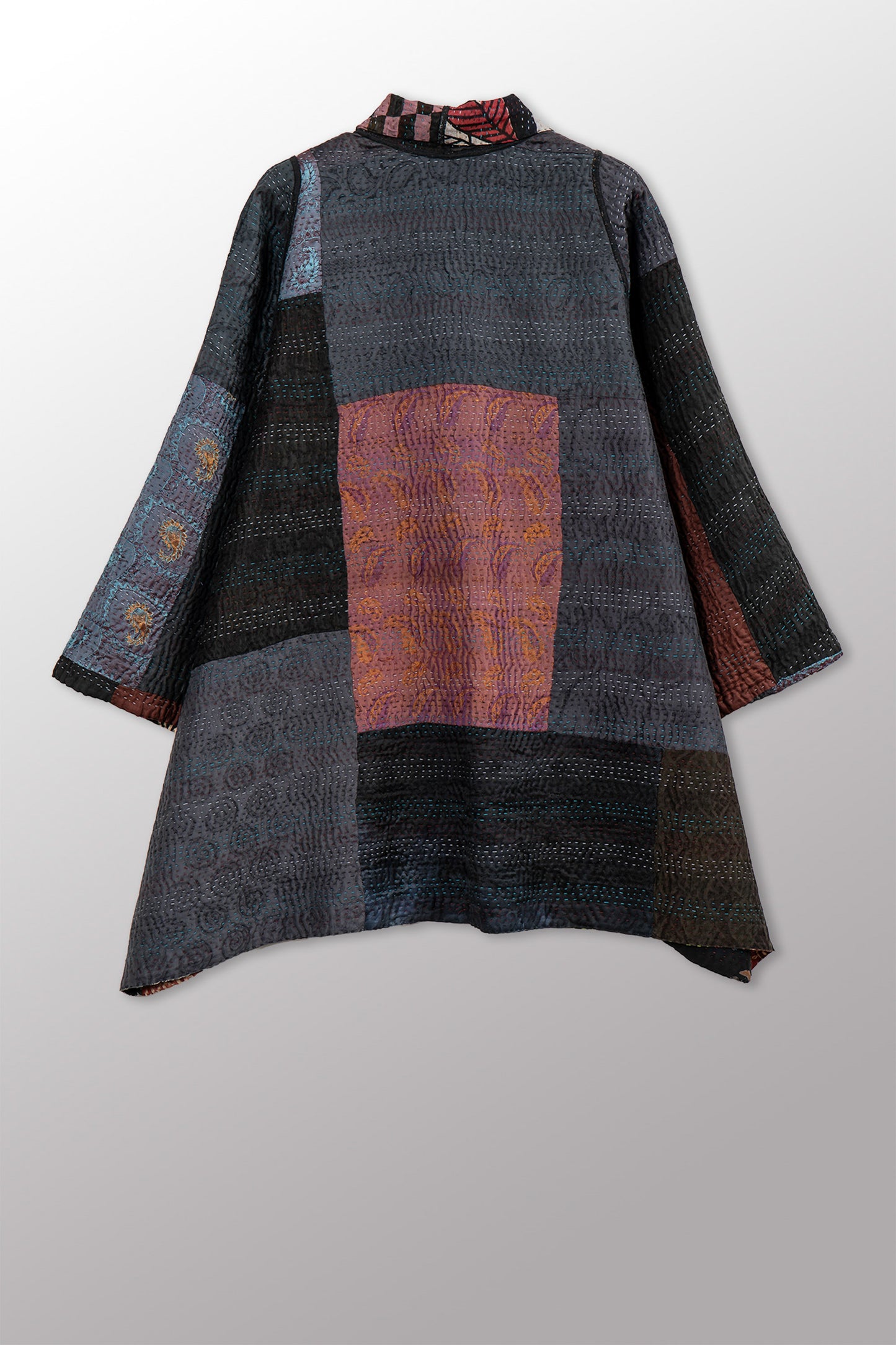 JACQUARD SILK KANTHA A-LINE JKT - js4003-cbkg001a -