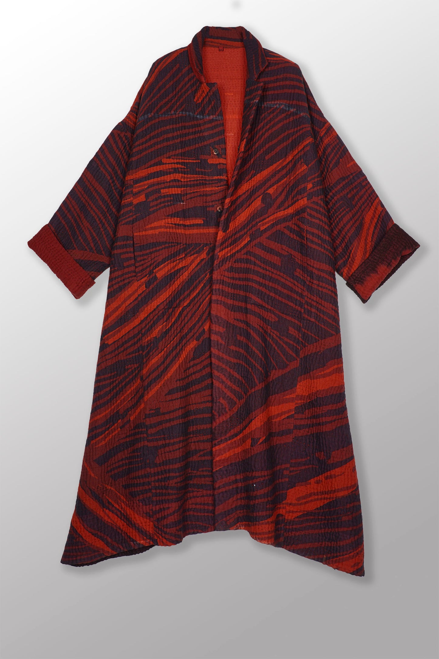MAGMA AND OMBRE KANTHA NEW OVERSIZED COAT - mw5342-red -