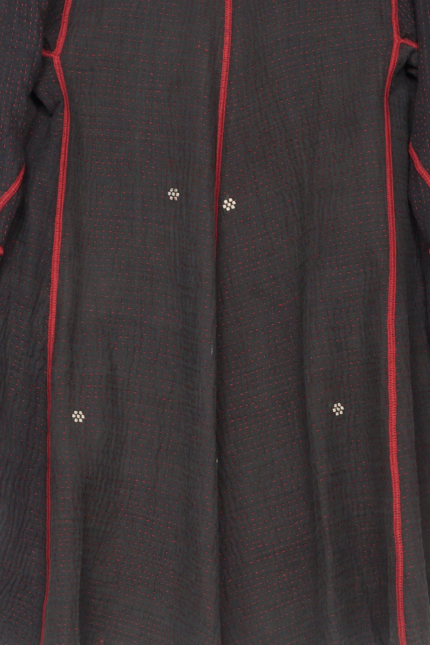 MONOTONE TWILIGHT PRINT KANTHA FLARE LONG JKT - tp4021-red -