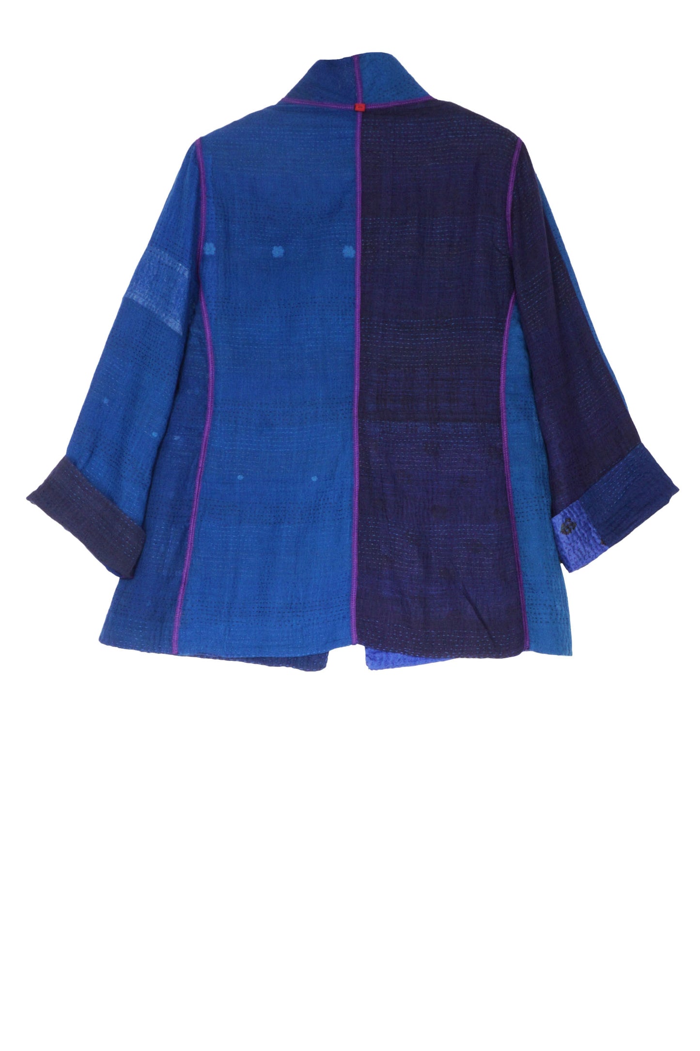 COTTON SILK SW PATCH KANTHA SHORT JKT - ws2007-blu -