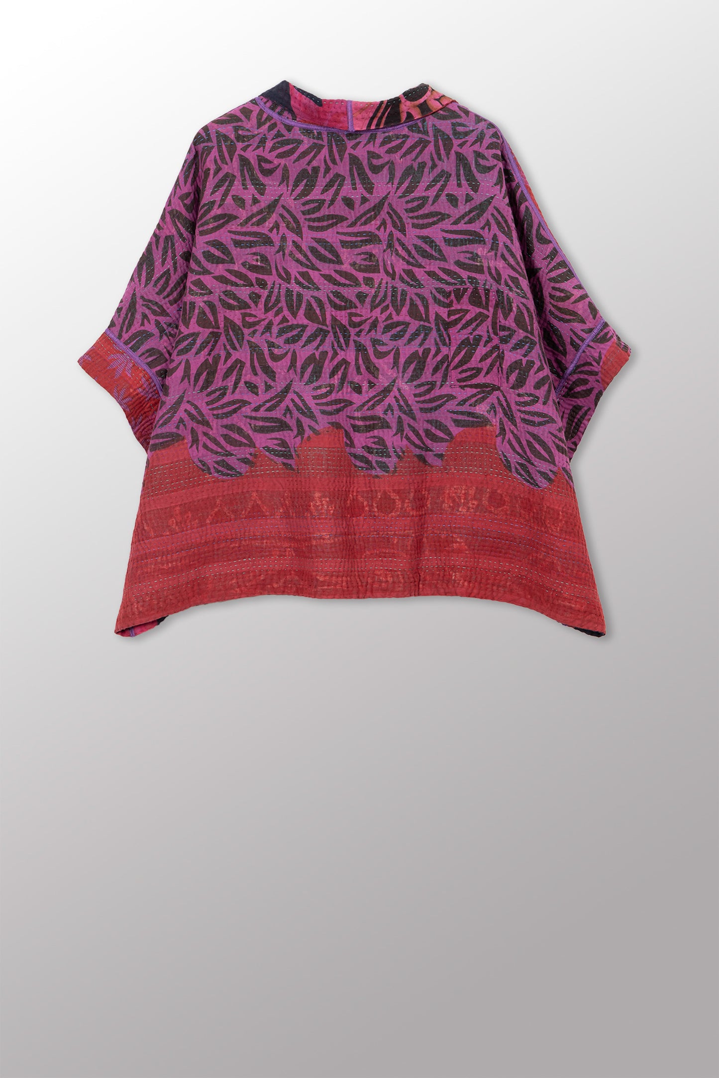 COTTON OVERDYE KANTHA MINI PONCHO - ov4060-cfus006a -