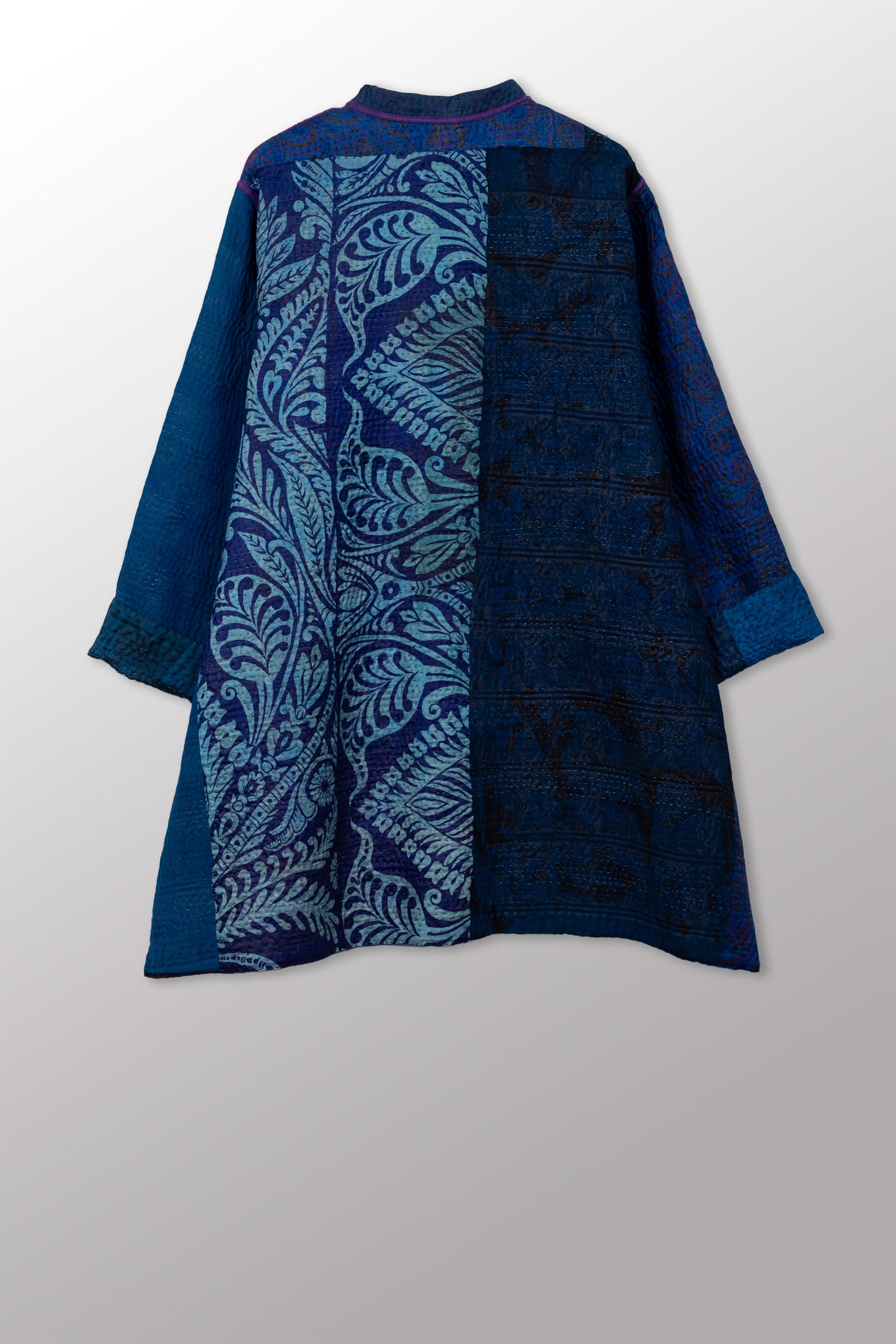 JACQUARD SILK KANTHA KAFTAN JACKET MEDIUM - js4089-cnvy001s -