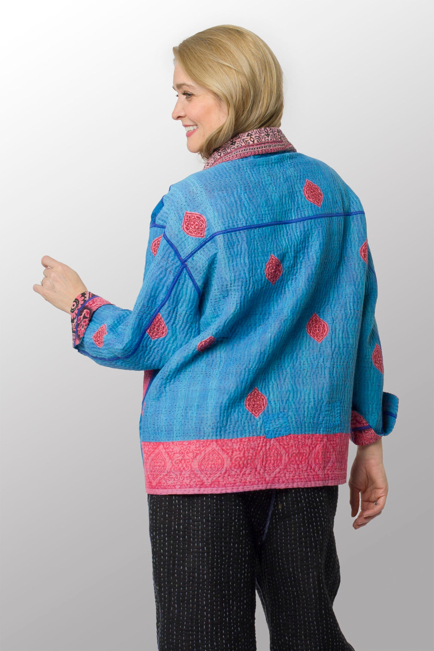 VINTAGE COTTON KANTHA WORKERS JACKET - cv4085-0002s -