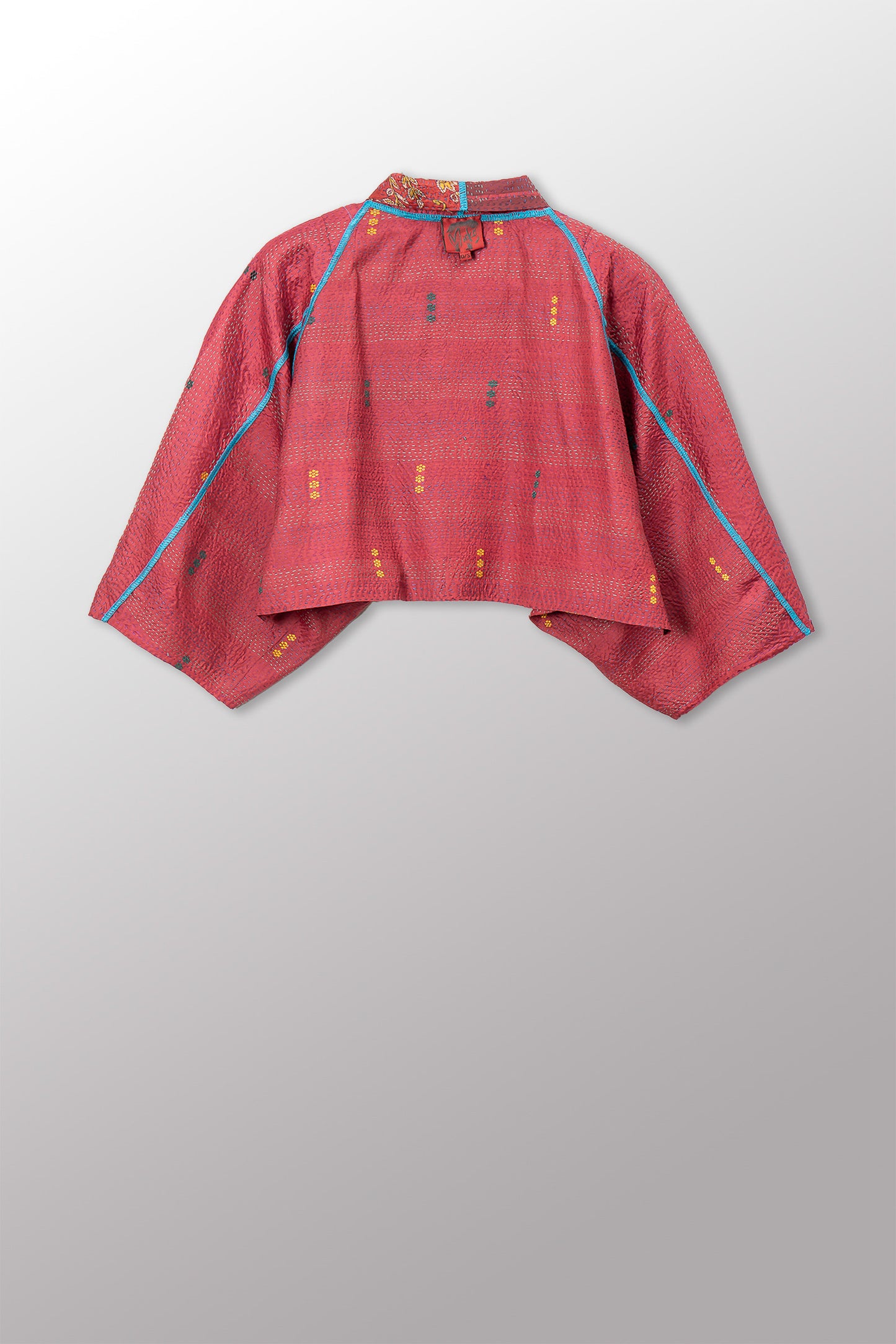 VINTAGE SILK KANTHA PUFF SLV. SHRUG - sv2062-0025a -