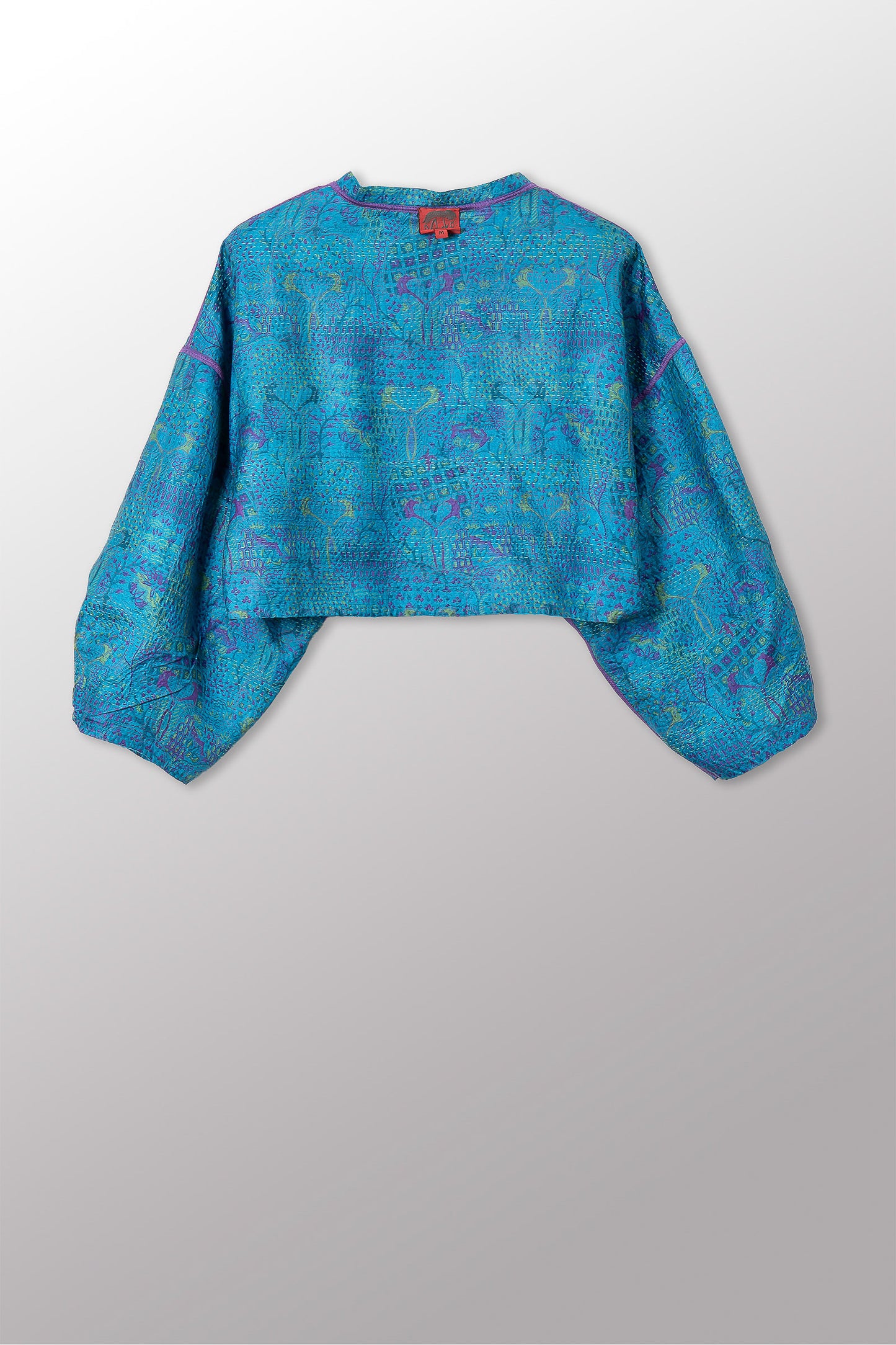 VINTAGE SILK KANTHA SLEEVE JACKET - sv2090-0007m -