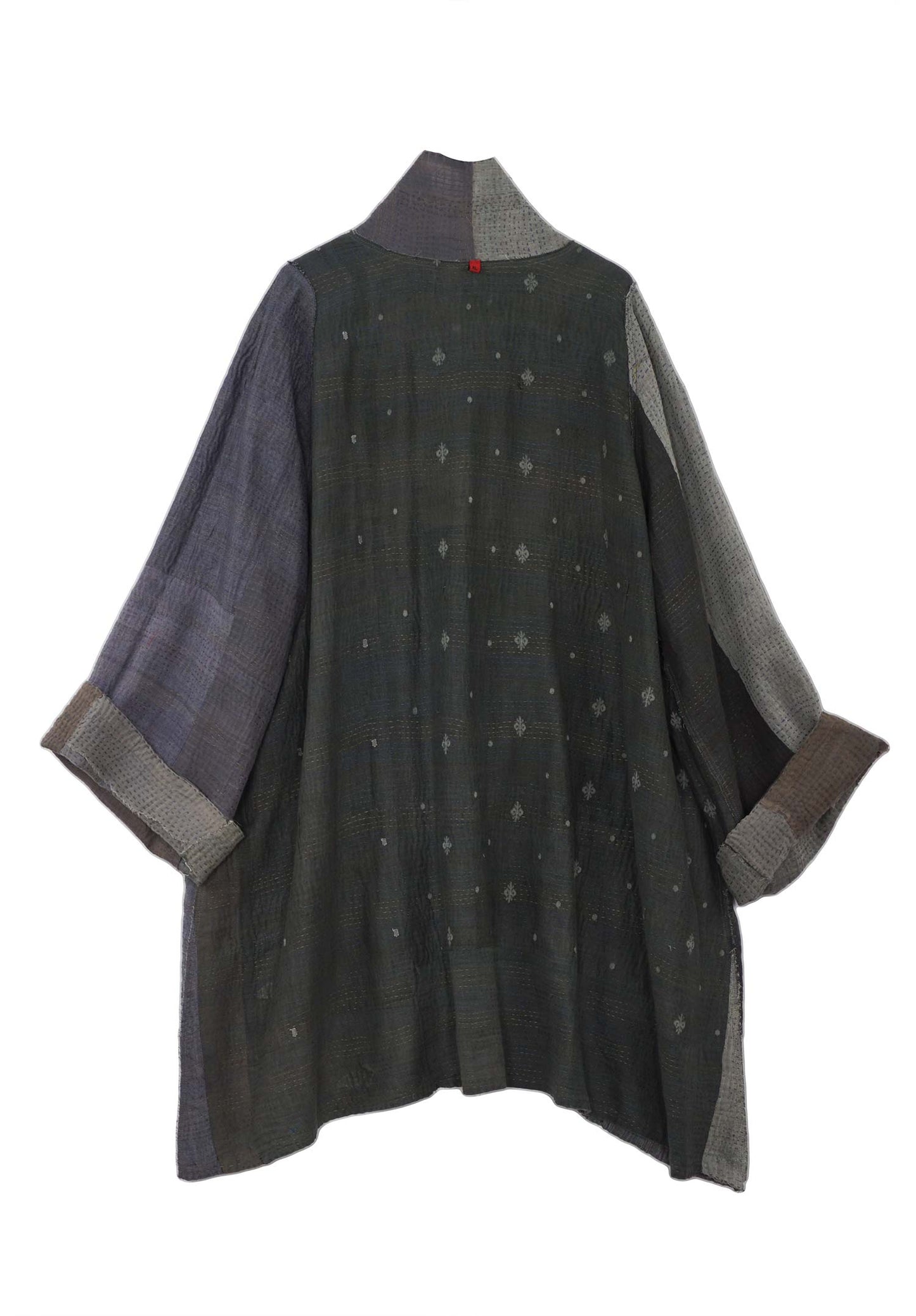 FRAYED PATCH KANTHA A-LINE JKT - fi2003-gry -