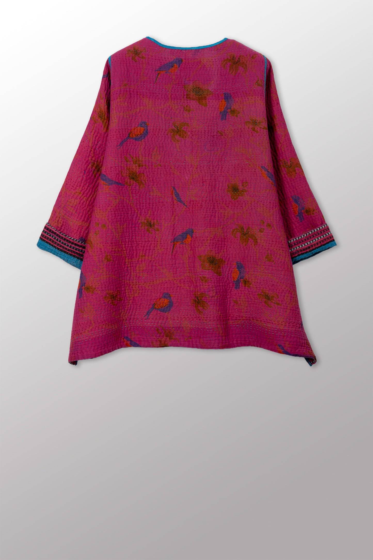 COTTON OVERDYE KANTHA CREW NECK POCKET JACKET - ov4025-corg002a -