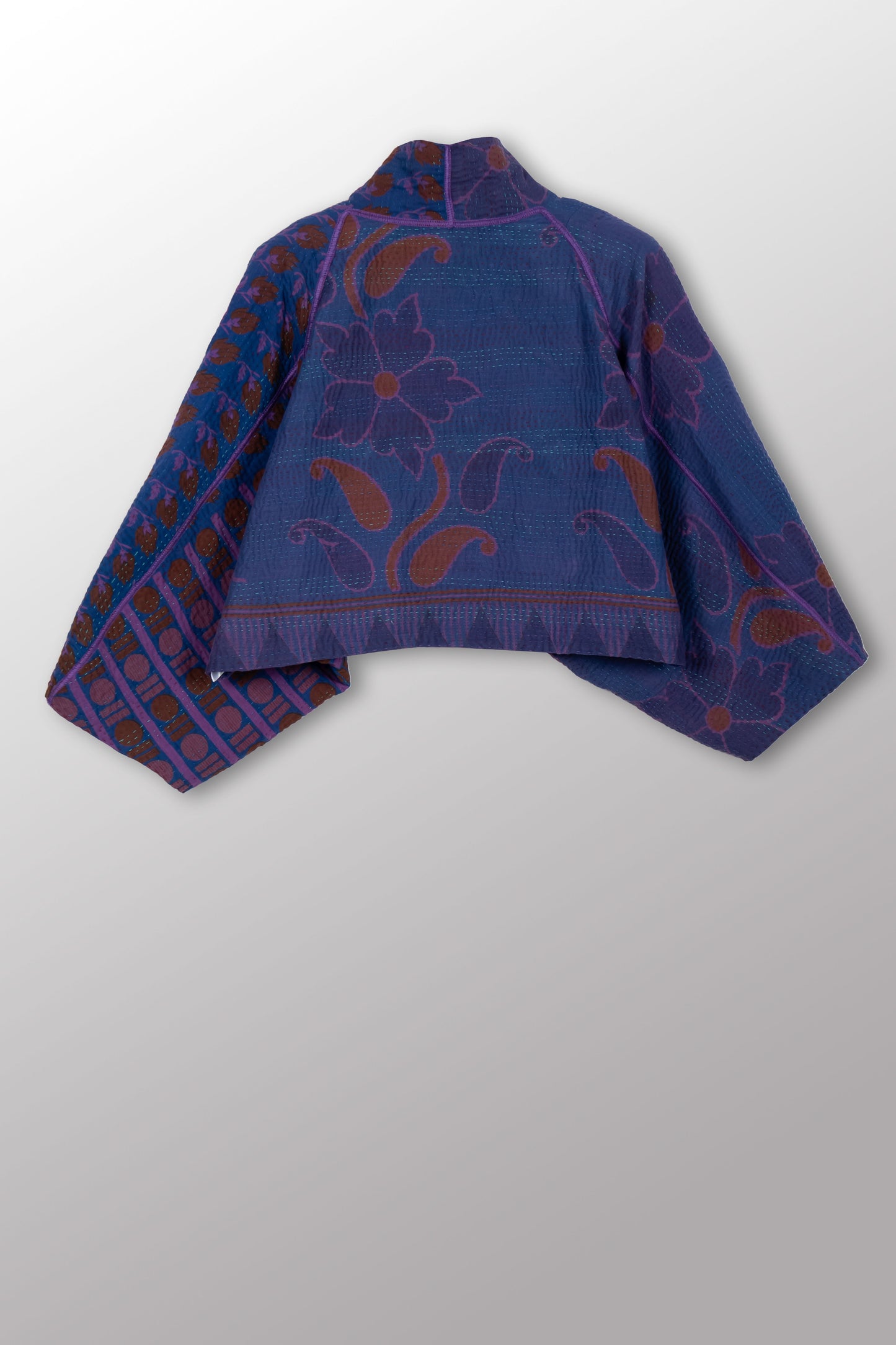 COTTON OVERDYE KANTHA PUFF SLV. SHRUG - ov4062-cprp009a -