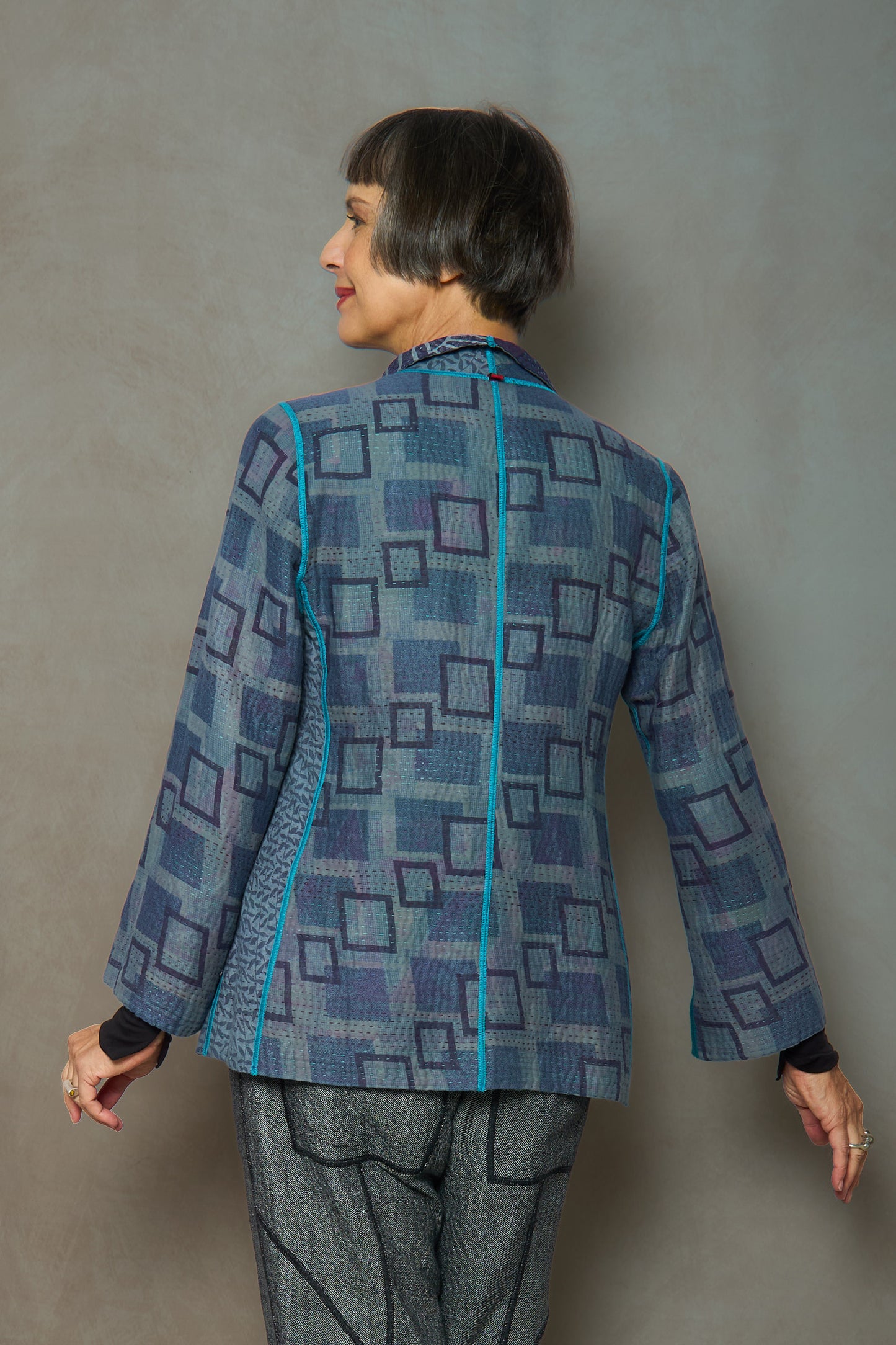 VINTAGE COTTON KANTHA SHORT JKT - cv4007-0335m -