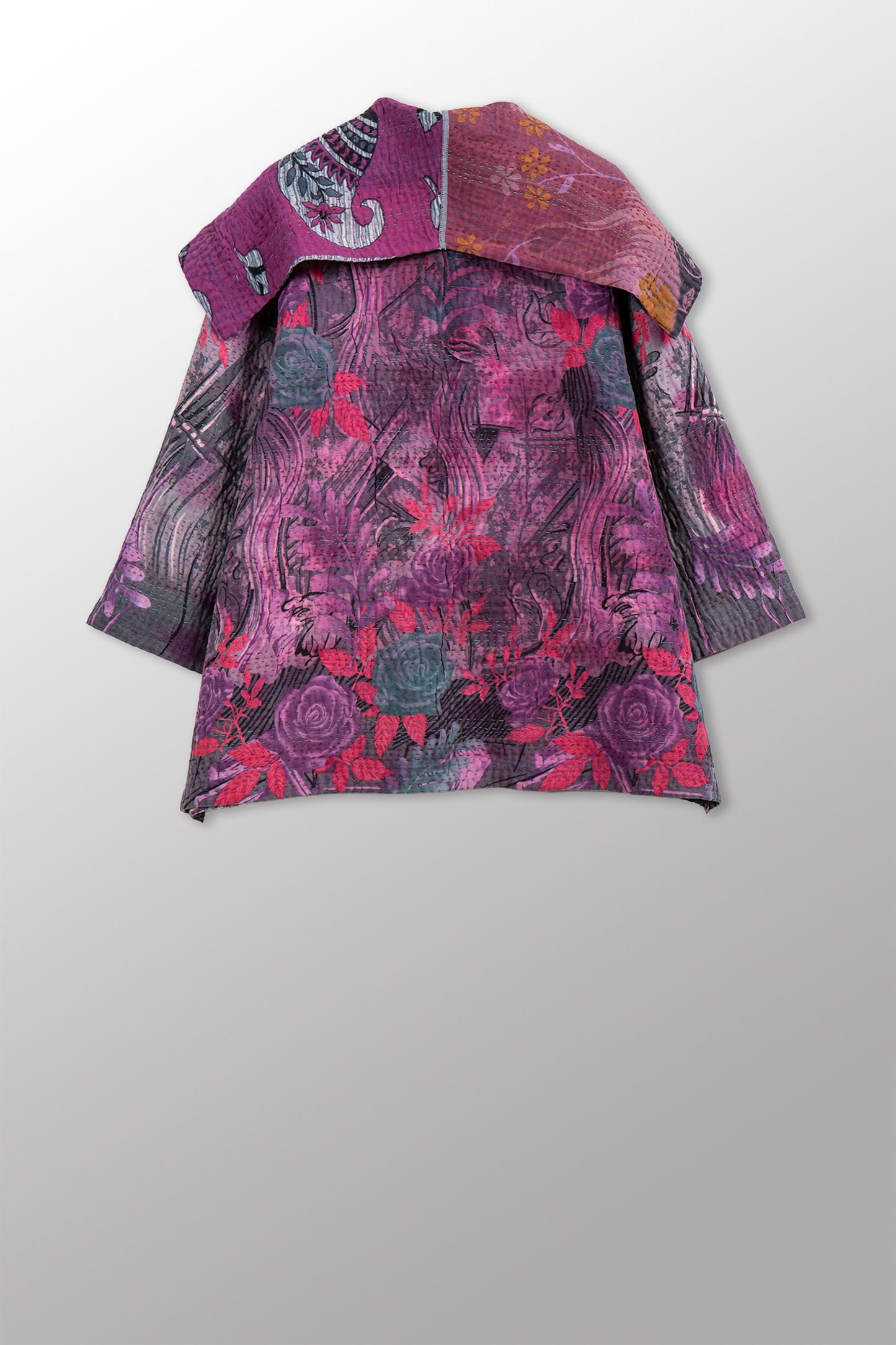VINTAGE COTTON KANTHA FLARE JKT - cv4010-0168a -