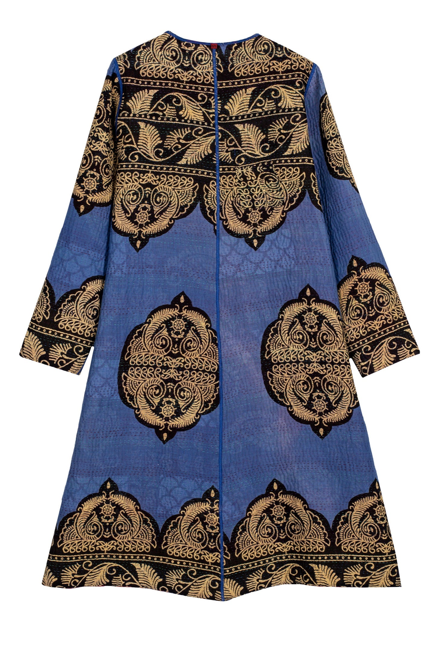 VINTAGE COTTON KANTHA CREW NECK COAT - cv4313-0013a -