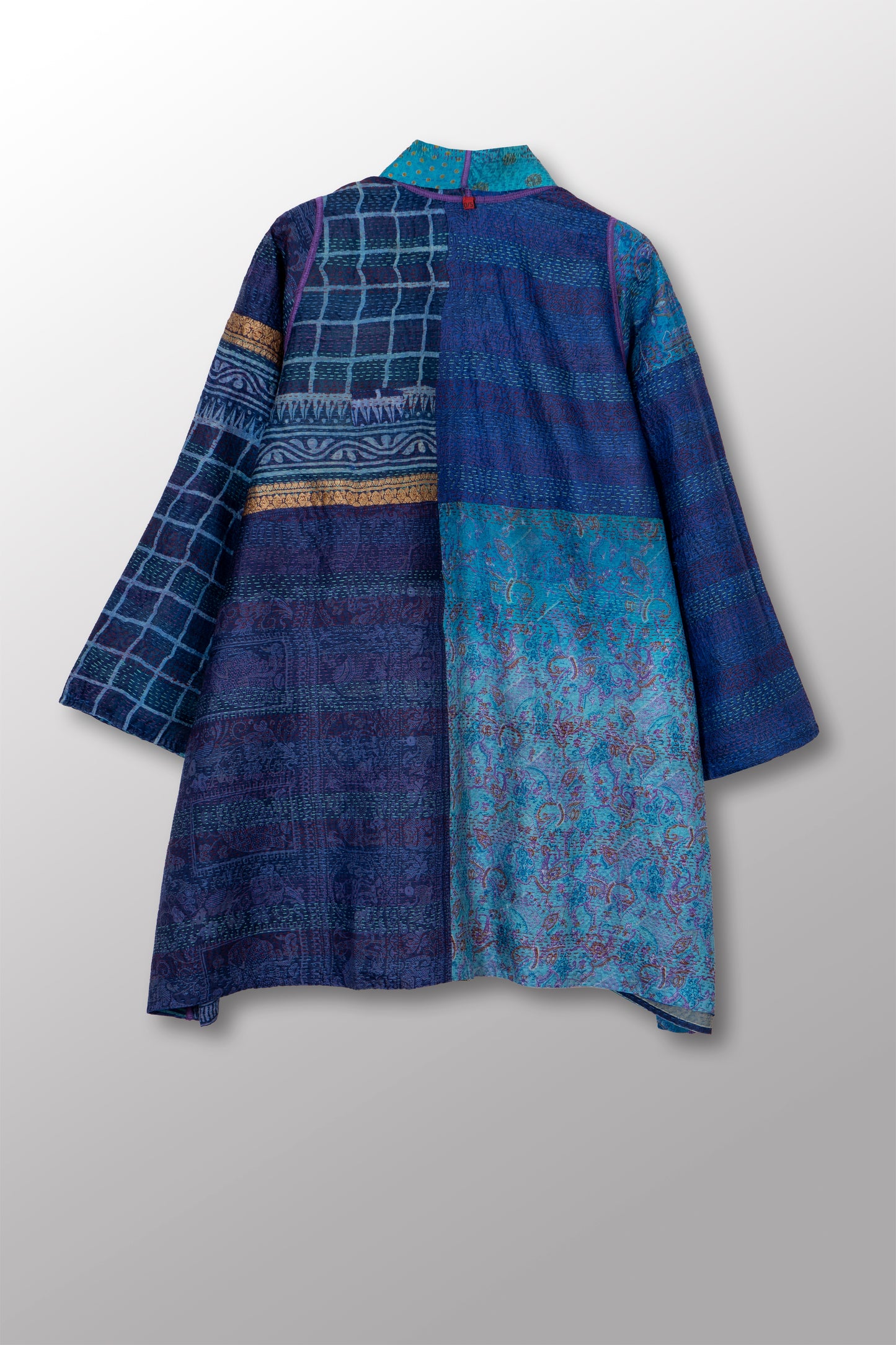VINTAGE SILK KANTHA A-LINE JKT - sv2003-0395a -