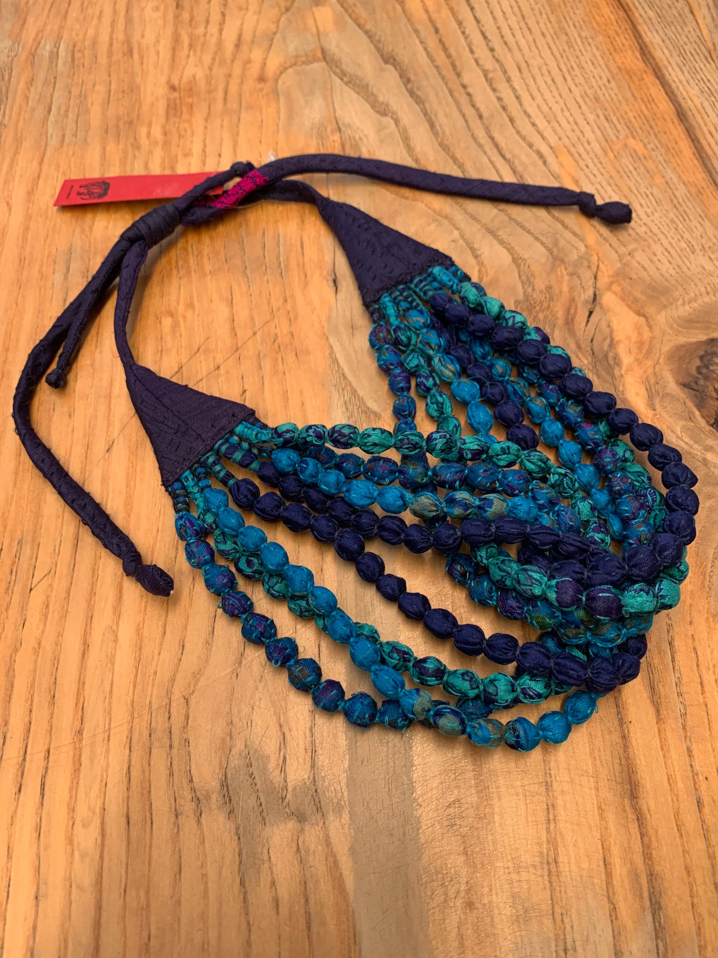 SV2722-CTELA @VINTAGE SILK KANTHA SEED NECKLACE SHORT