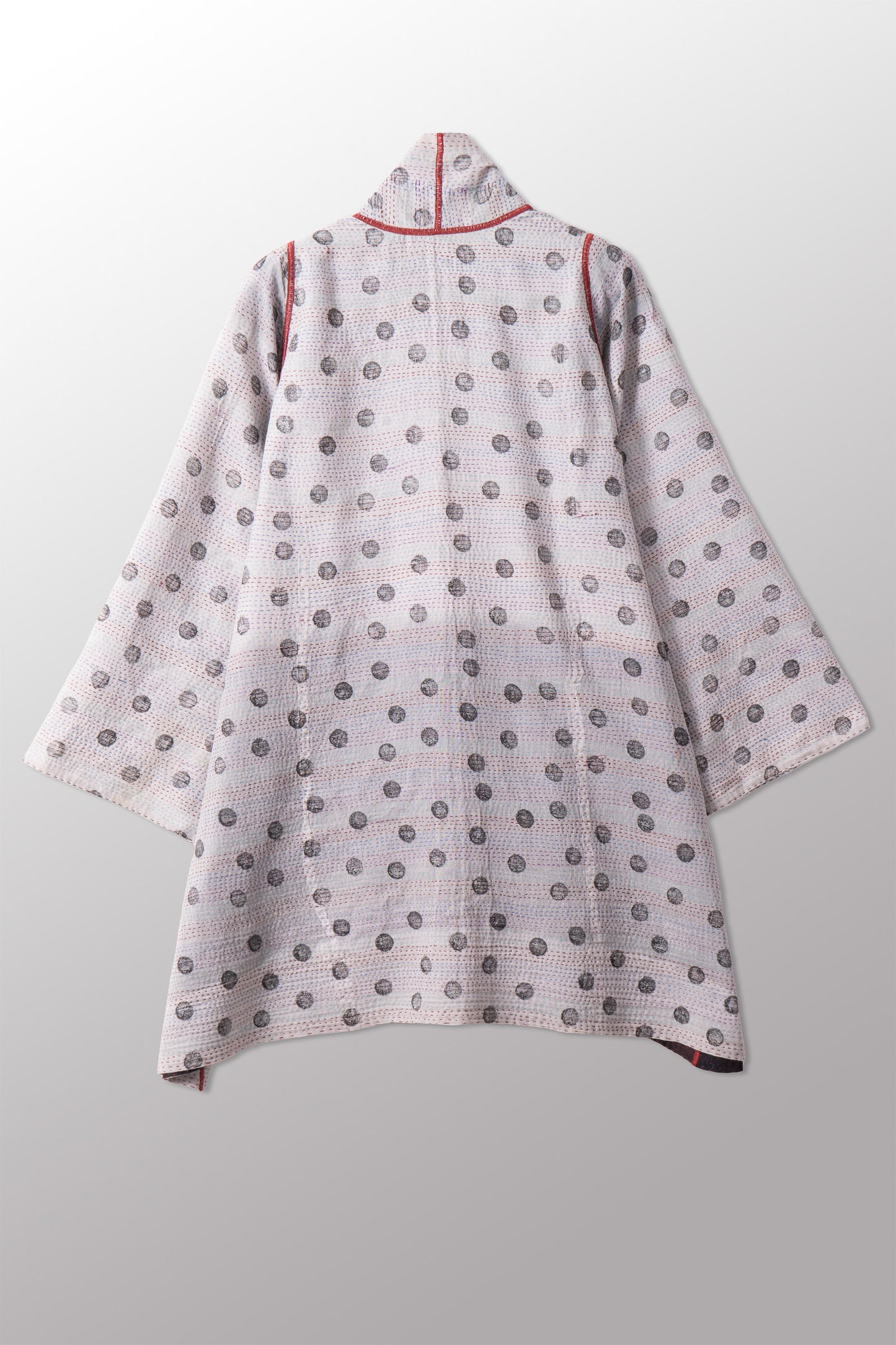 VINTAGE COTTON & NEW VOILE KANTHA A-LINE JKT - cn2003-0004a -