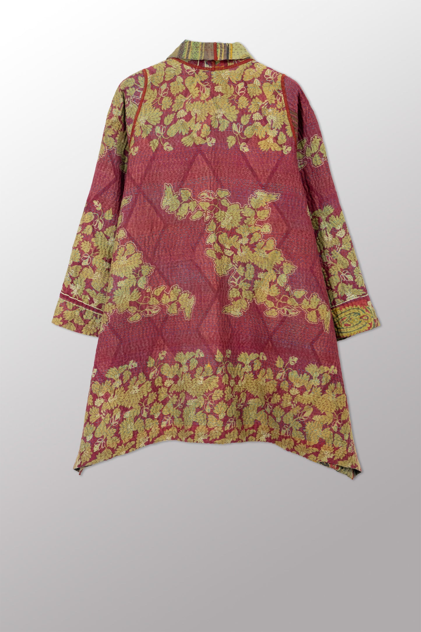COTTON OVERDYE KANTHA A-LINE JKT - ov4003-cgrn029a -