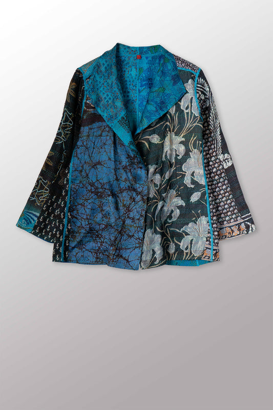 VINTAGE SILK KANTHA SHORT JKT - sv2007-0065l -