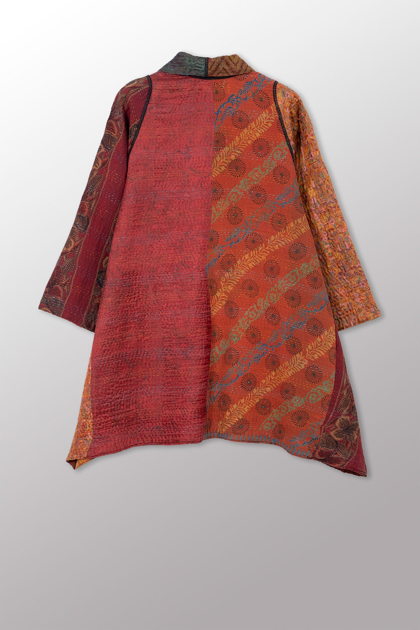 JACQUARD SILK KANTHA A-LINE JKT - js4003-cbrn001s -