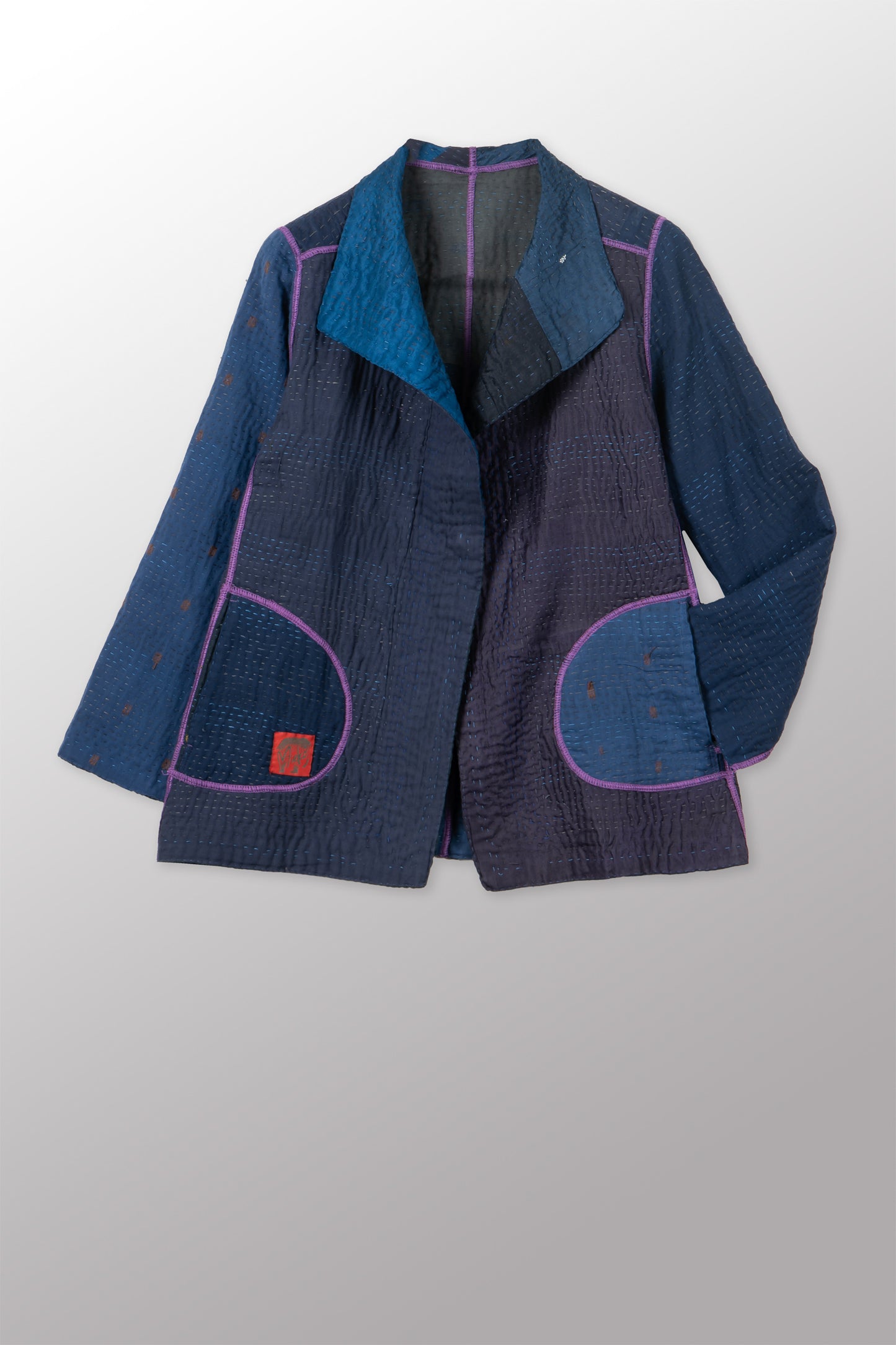 JAIPUR PATCH KANTHA SHORT JKT - jp4007-nvy -