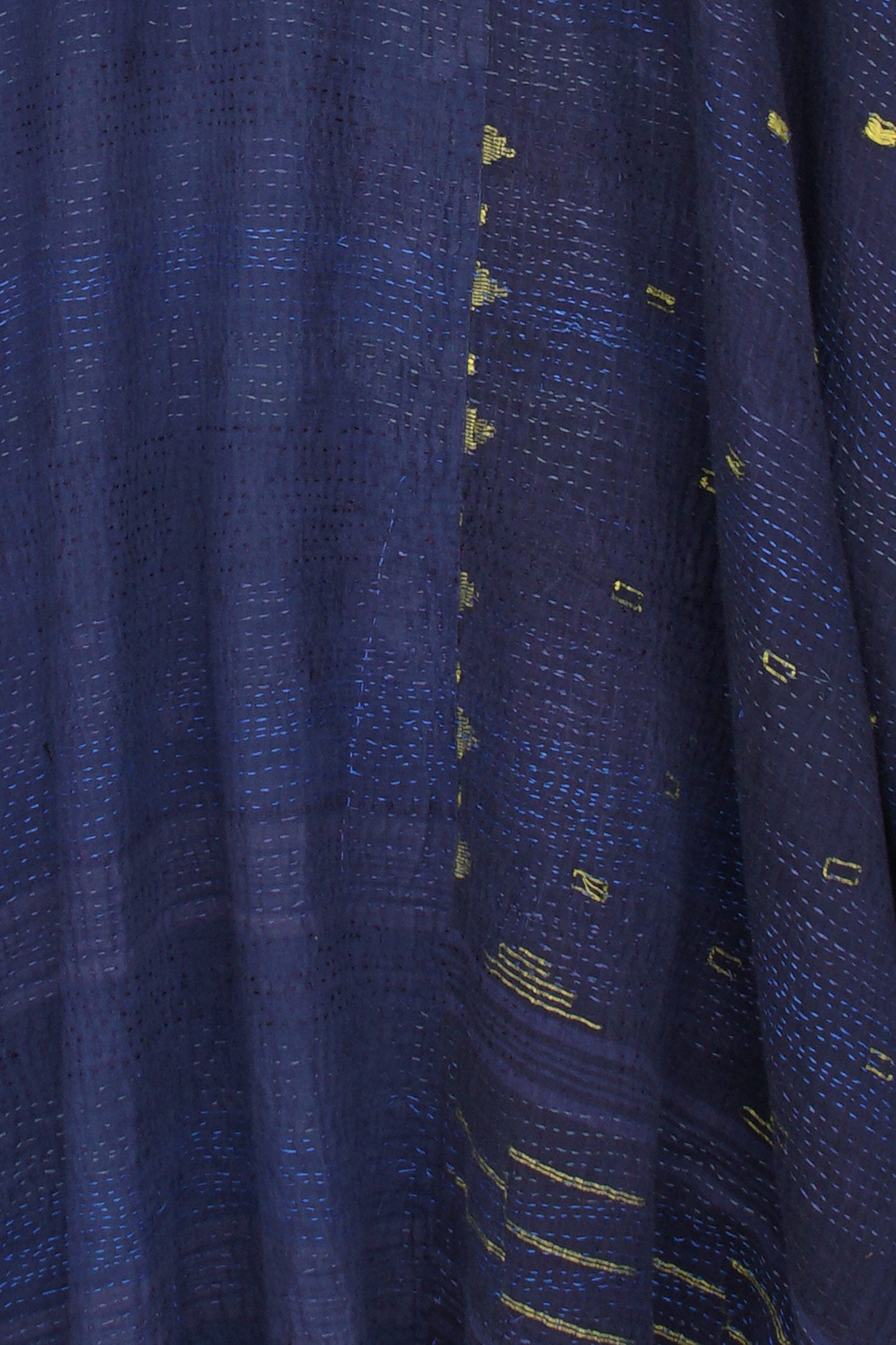 FRAYED PATCH KANTHA TENT DRESS - fi2413-nvy -