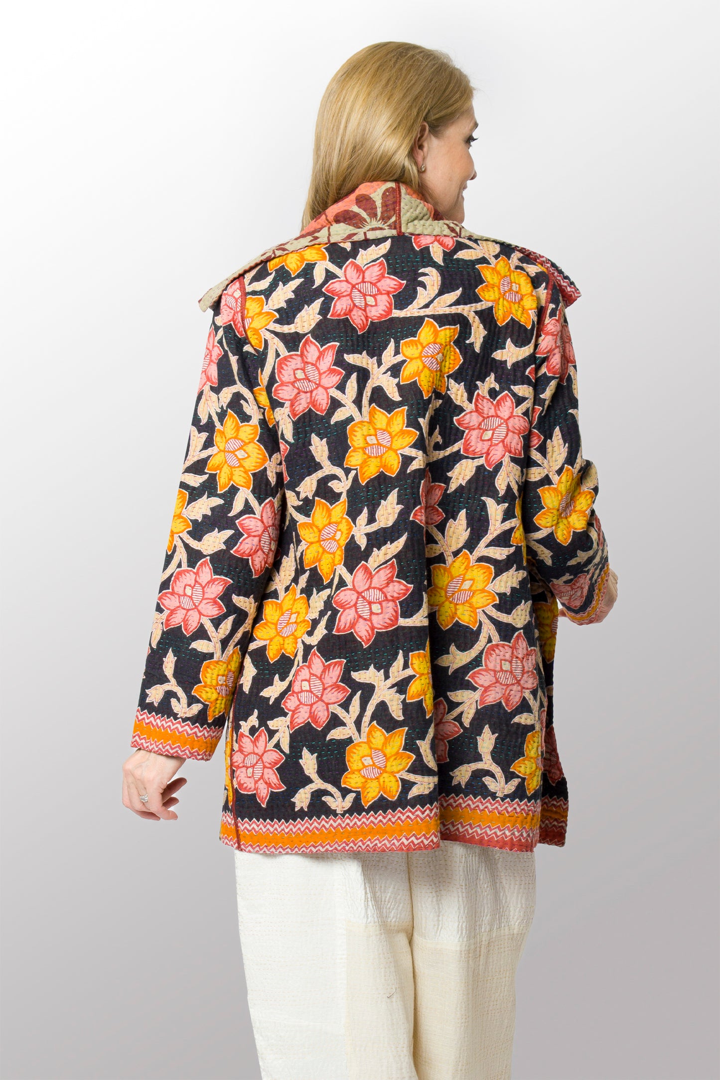 VINTAGE COTTON KANTHA POCKET JKT - cv4002-0219a -