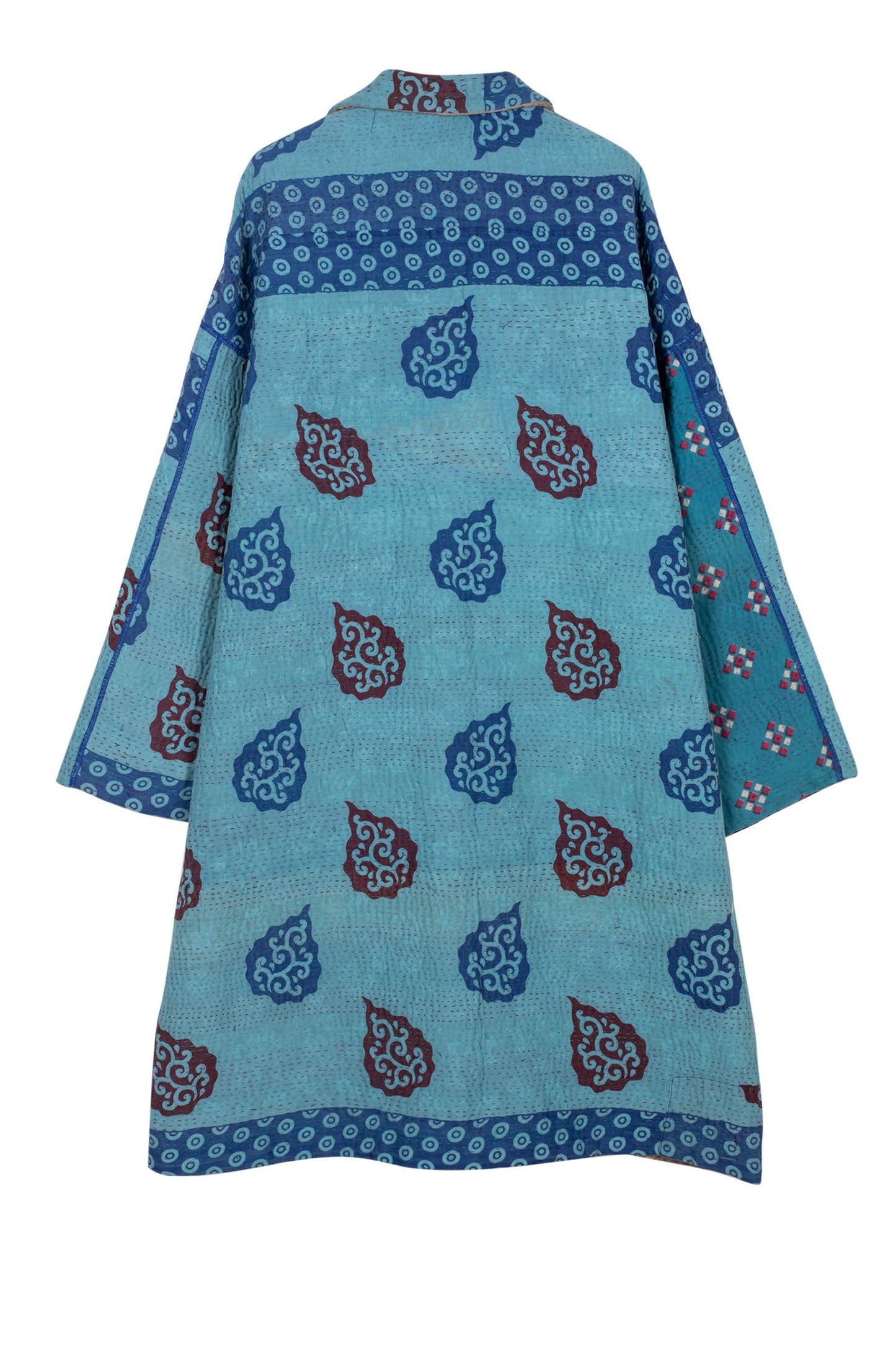 VINTAGE COTTON KANTHA OVERSIZED MEDIUM COAT - cv4331-5001a -