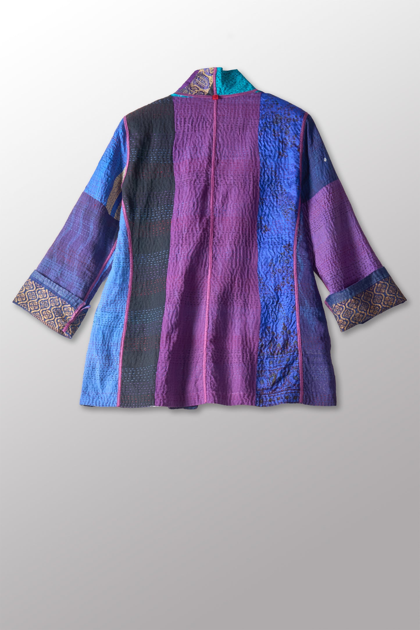 DESERT WAVES KANTHA SHORT JACKET - dw2007-blu -
