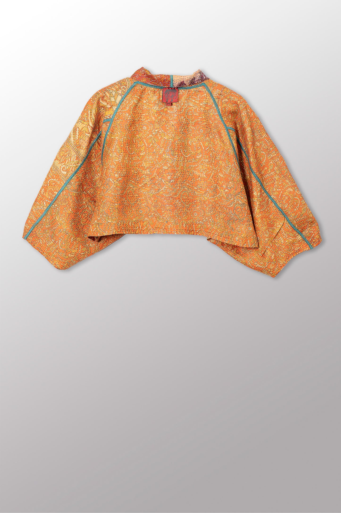 VINTAGE SILK KANTHA PUFF SLV. SHRUG - sv2062-0034a -