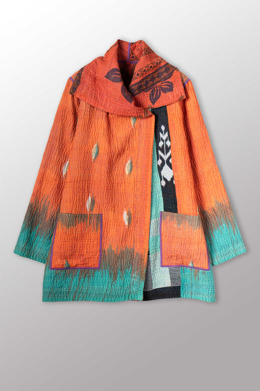 VINTAGE COTTON KANTHA POCKET JKT - cv4002-0224a -