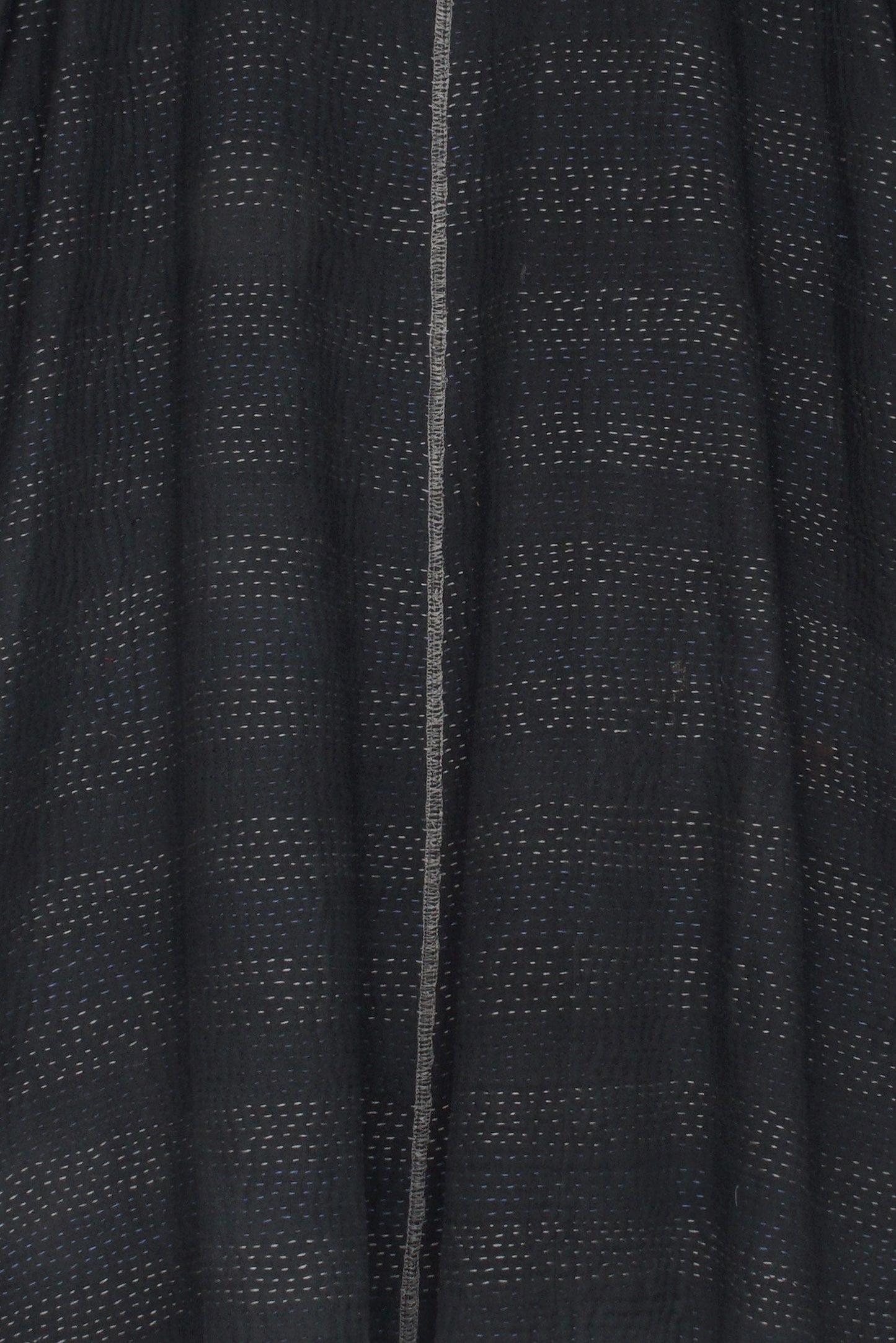 TWO TONE PATCH KANTHA BAND COLLAR DUSTER - tn4327-blk -